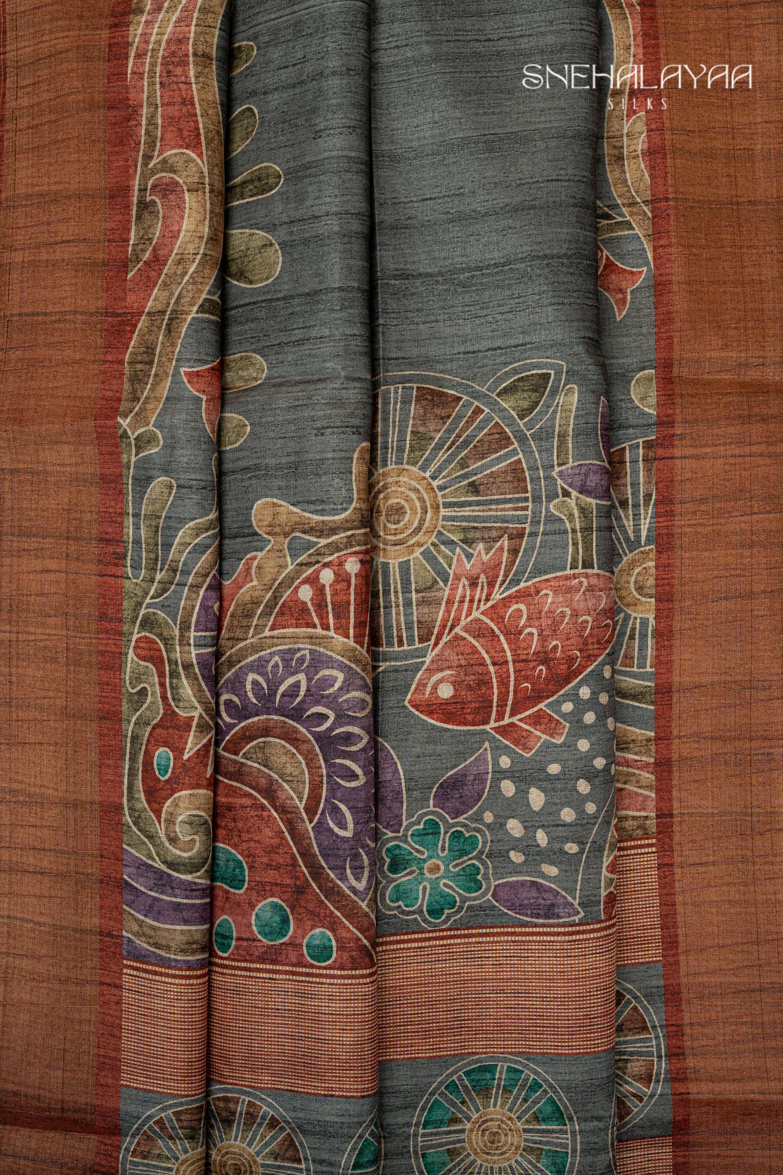 Multicolor Semi Tussar Saree