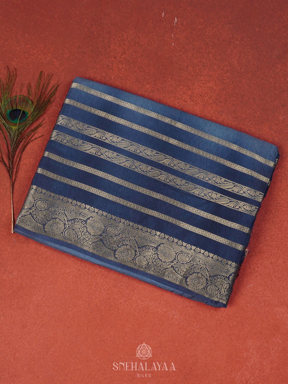 Blue Banaras Silk Saree