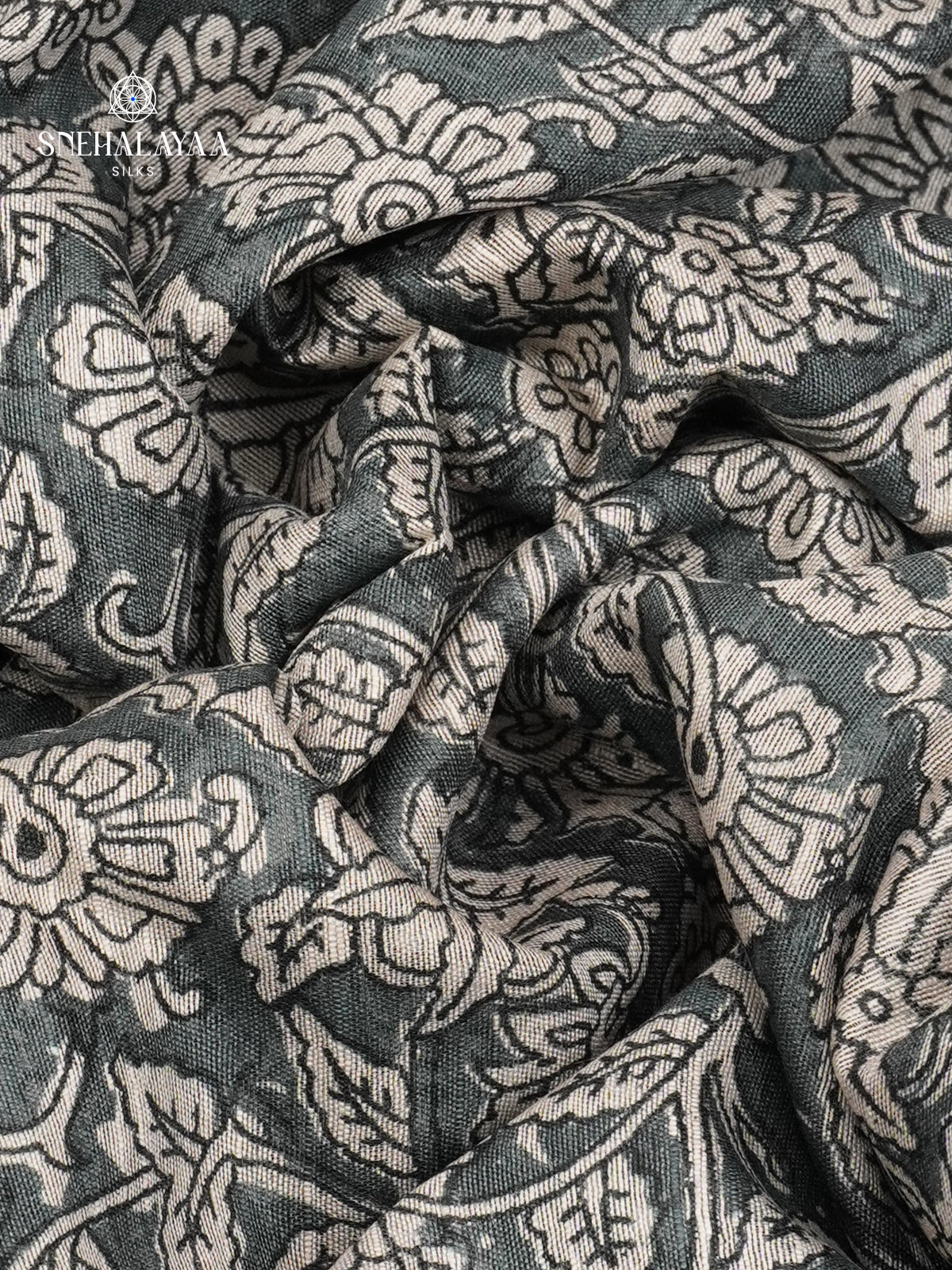 Grey Bamboo Silk Saree