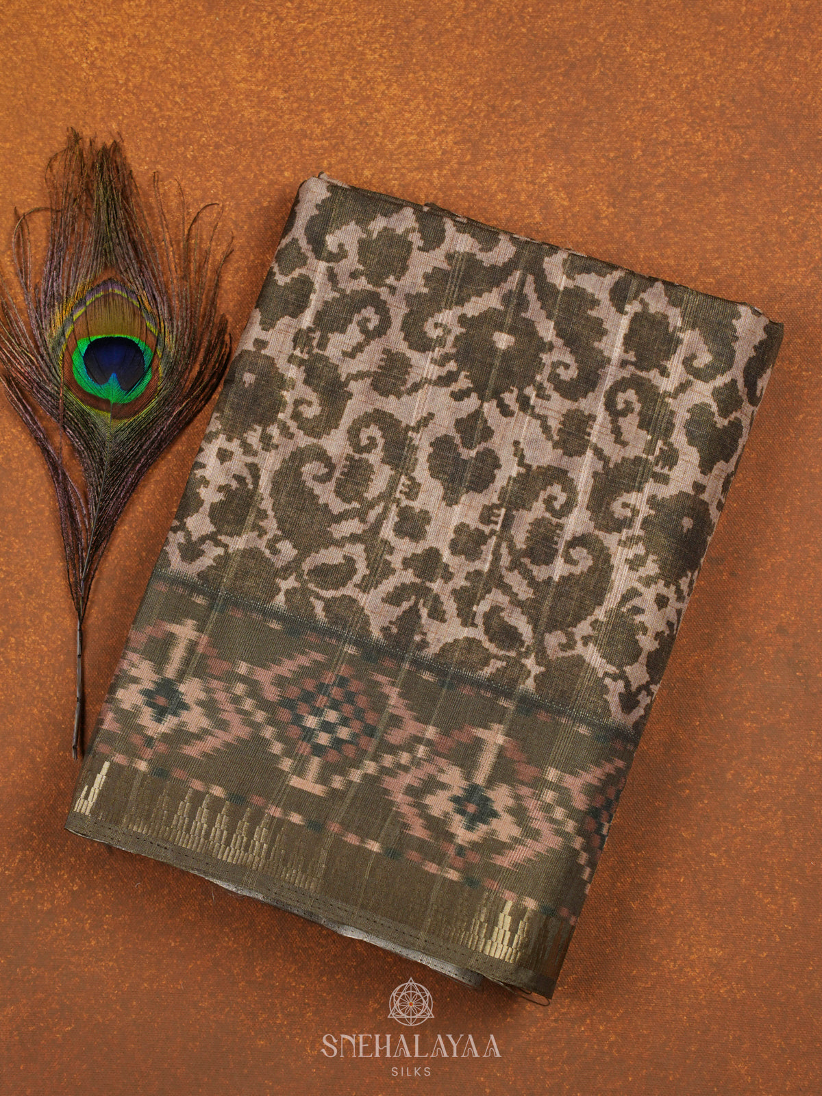 Brown Tussar Saree