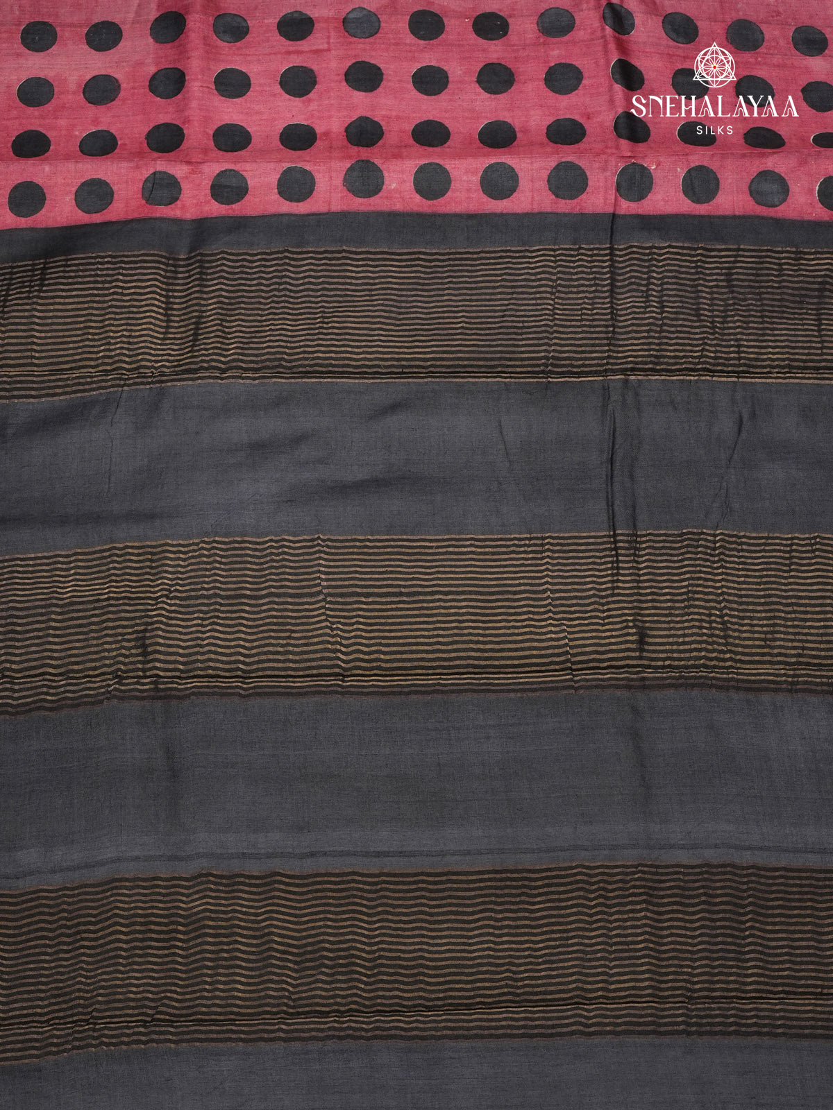 Maroon Tussar Silk Saree