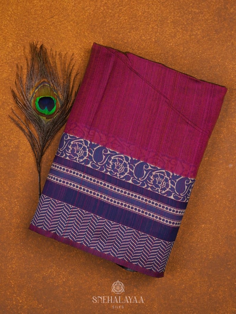 Pink Munga Tussar Saree