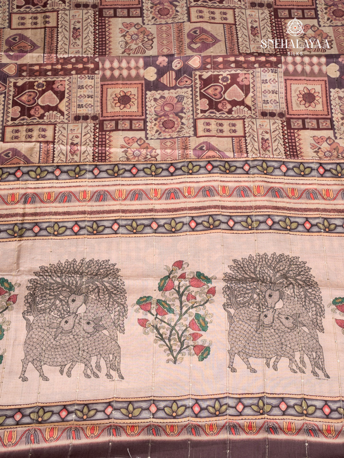 Brown Tussar Saree
