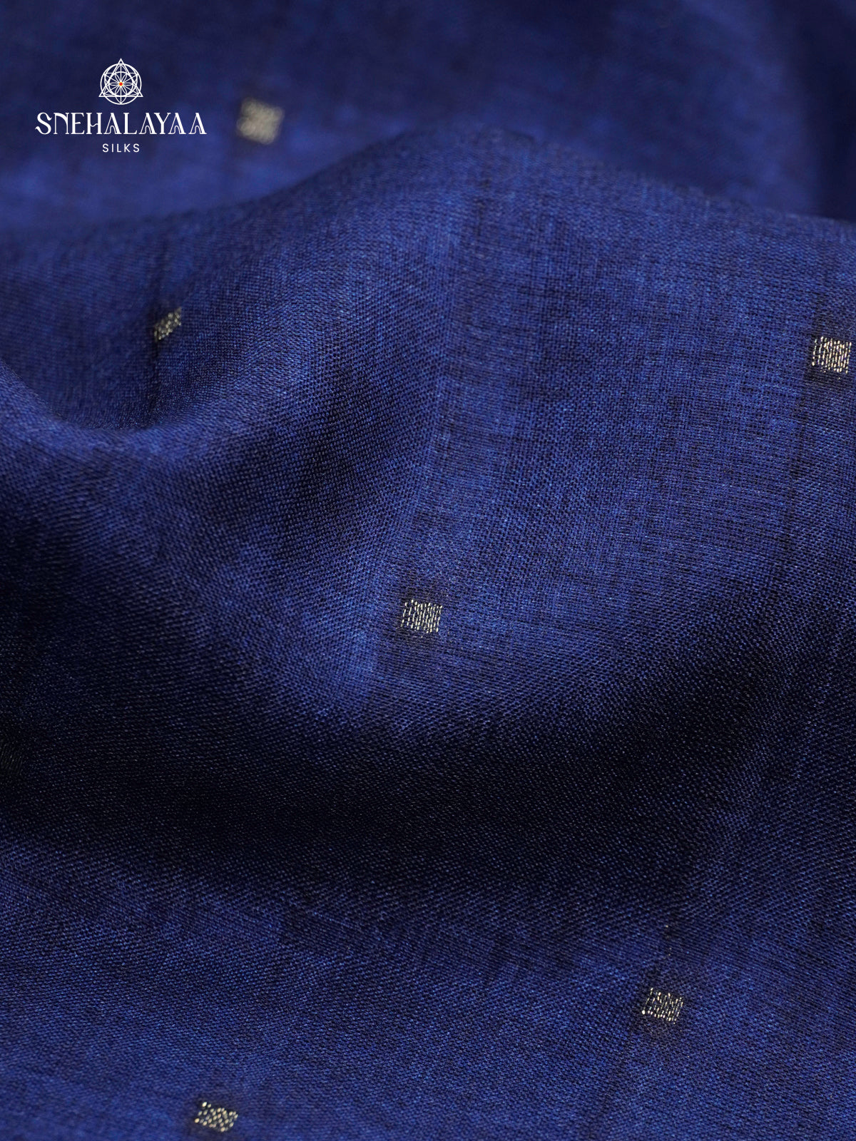 Navy Blue Munga Tussar Embroidery Saree