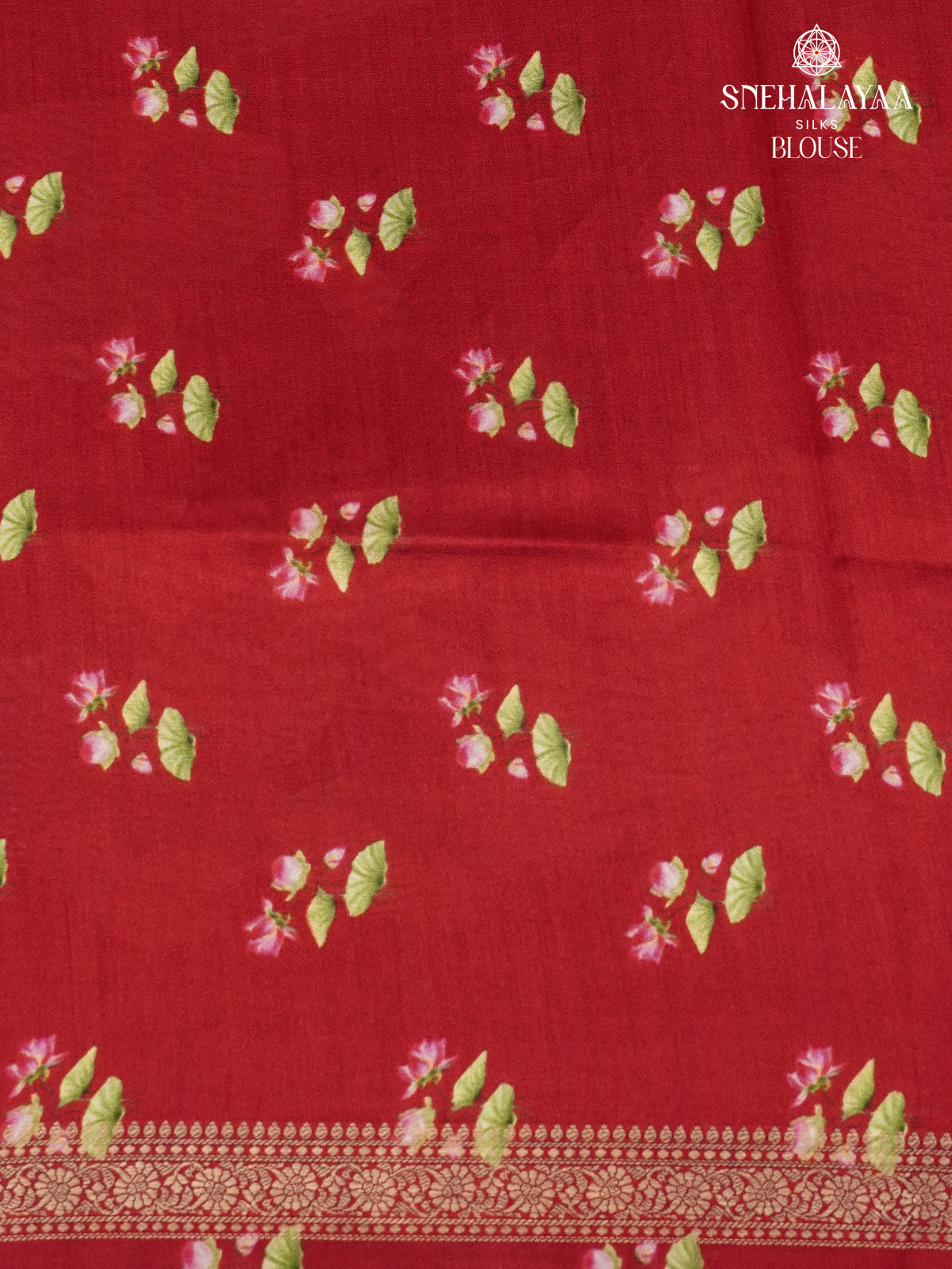 Red Chiniya Silk Saree