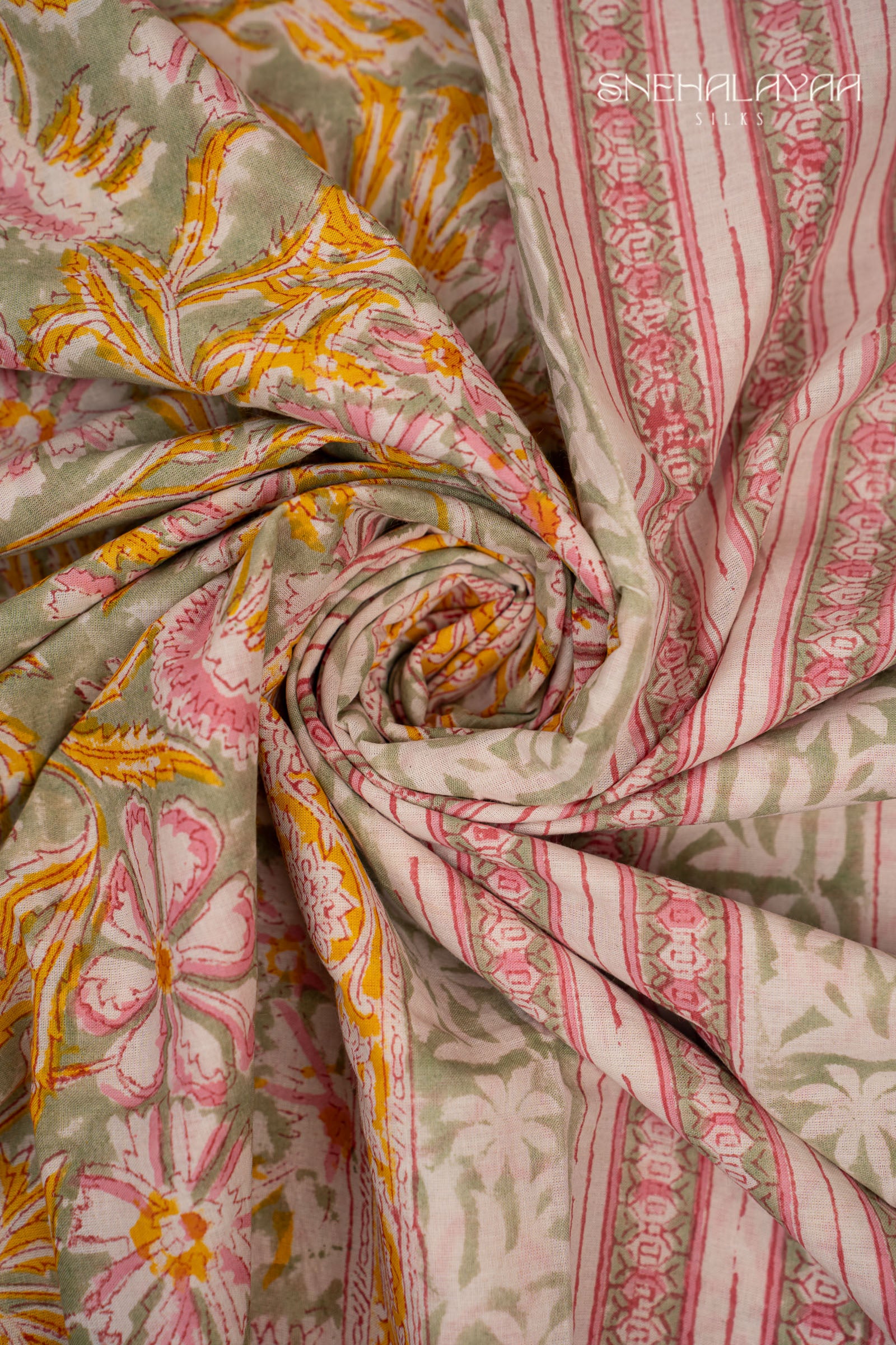 Sage Green Jaipur Cotton Saree