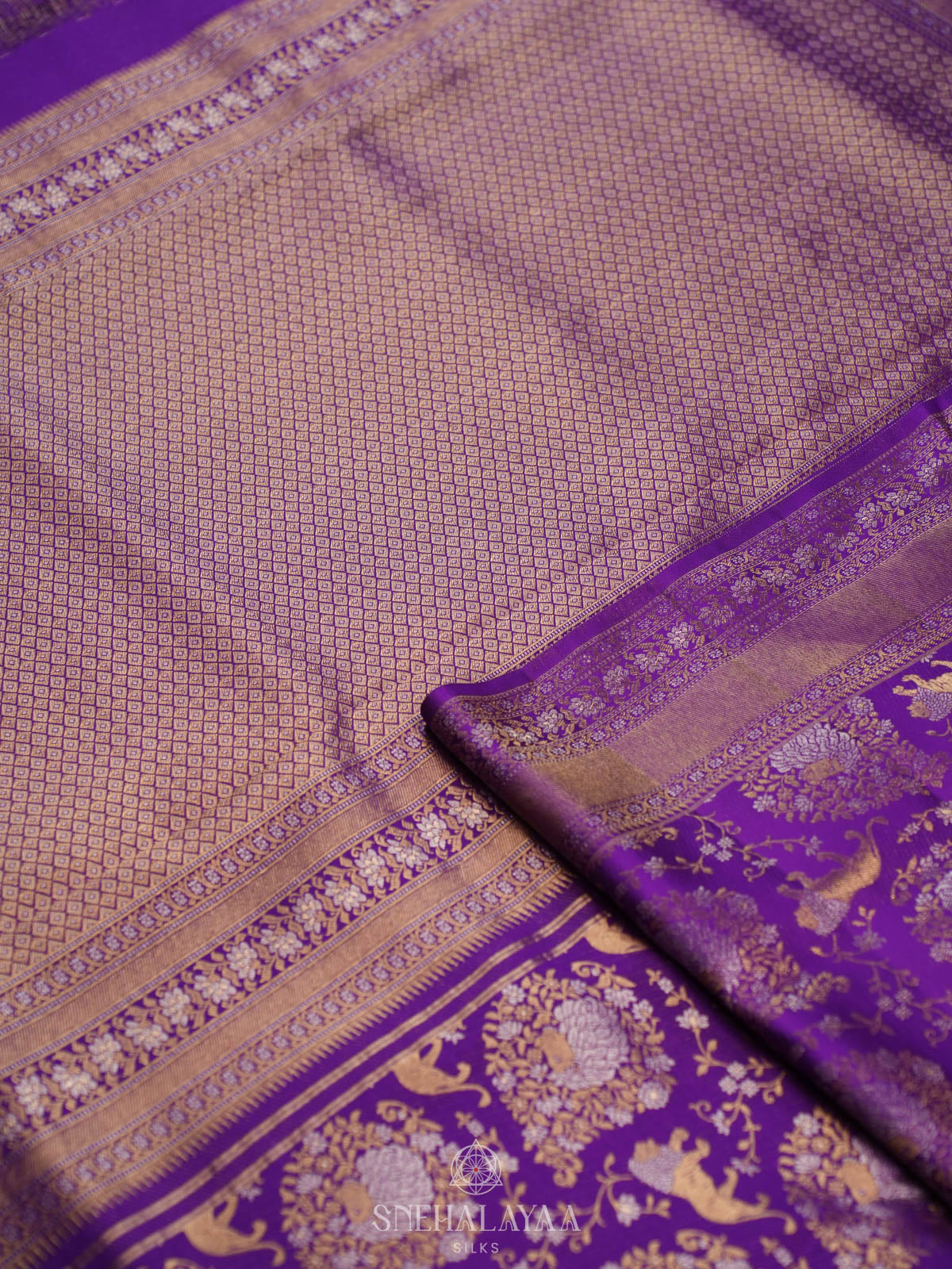 Purple Kanjivaram Silk Saree