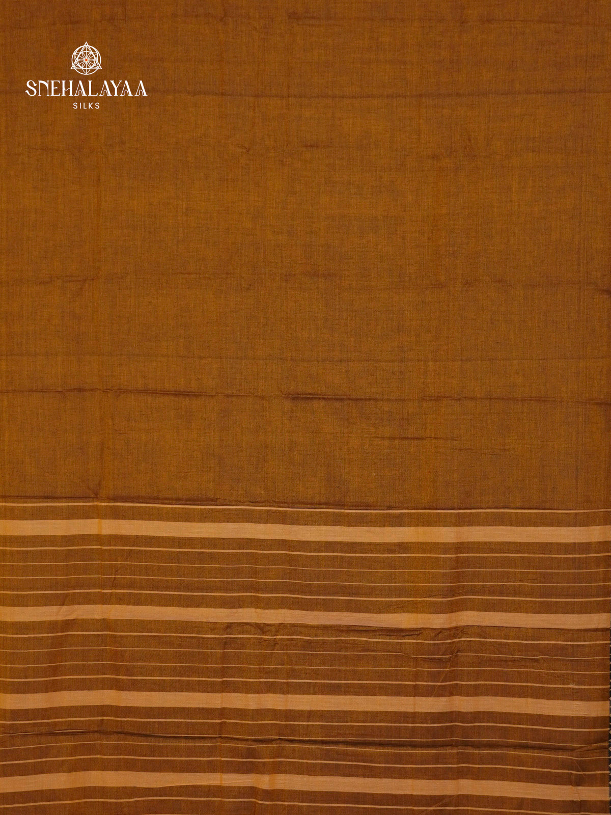 Rust Brown Narayanpet Cotton Saree without Blouse