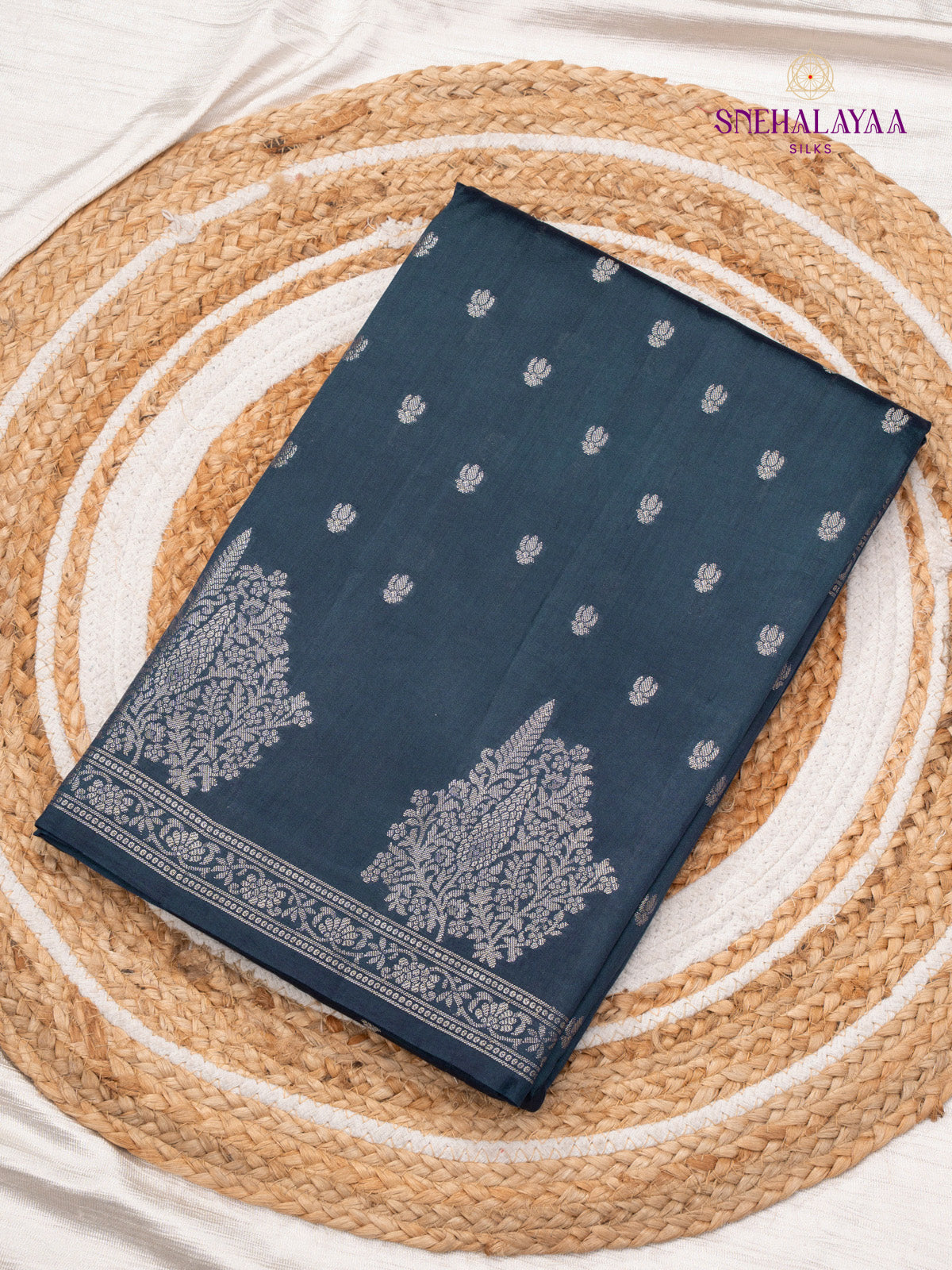 Grey Banaras Dupion Saree