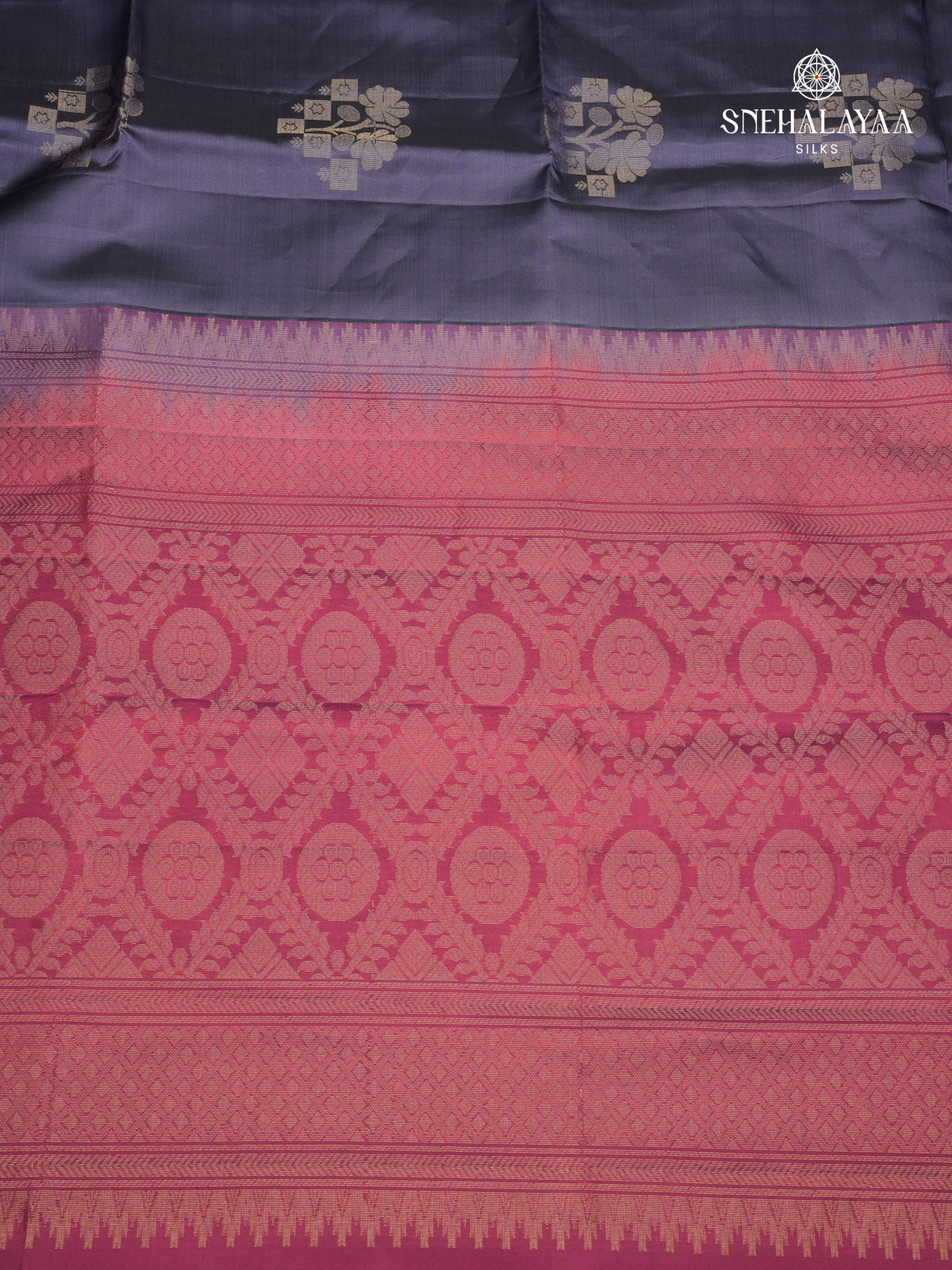 Grey Kanjivaram Soft Silk Saree
