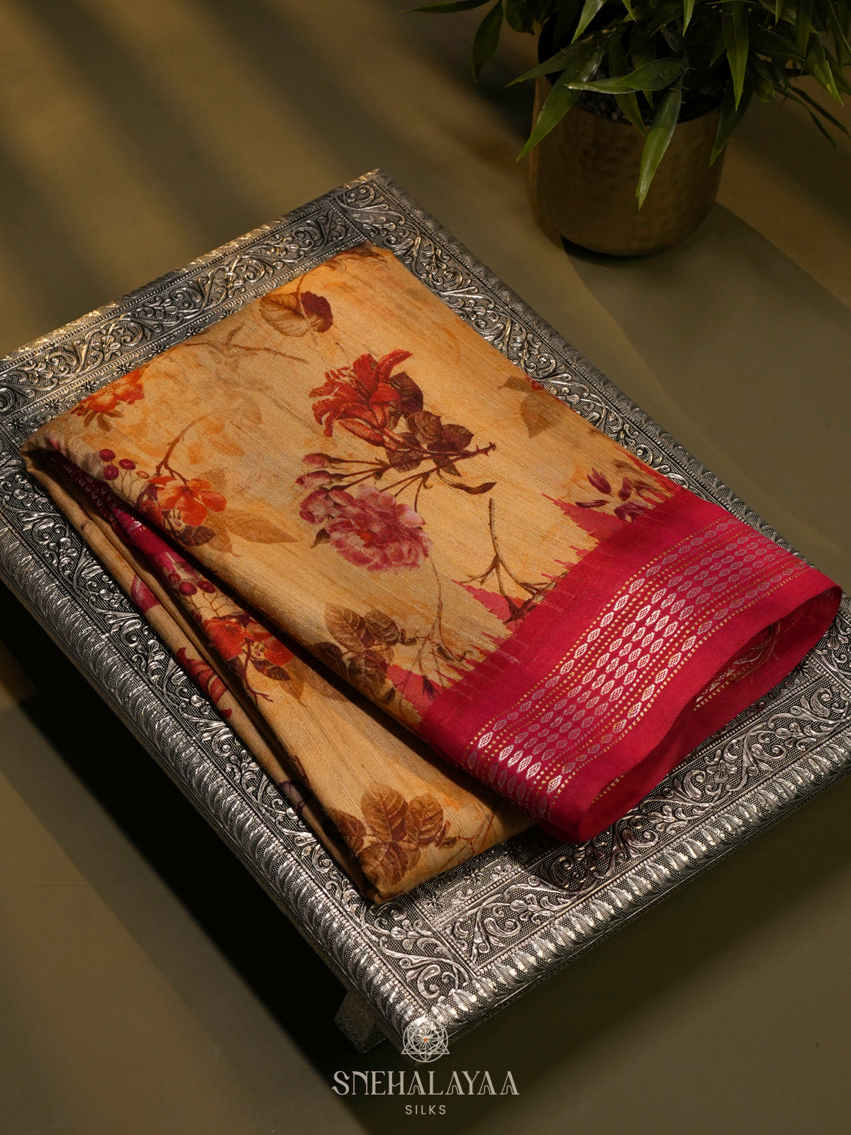 Sandal Munga Tussar Saree