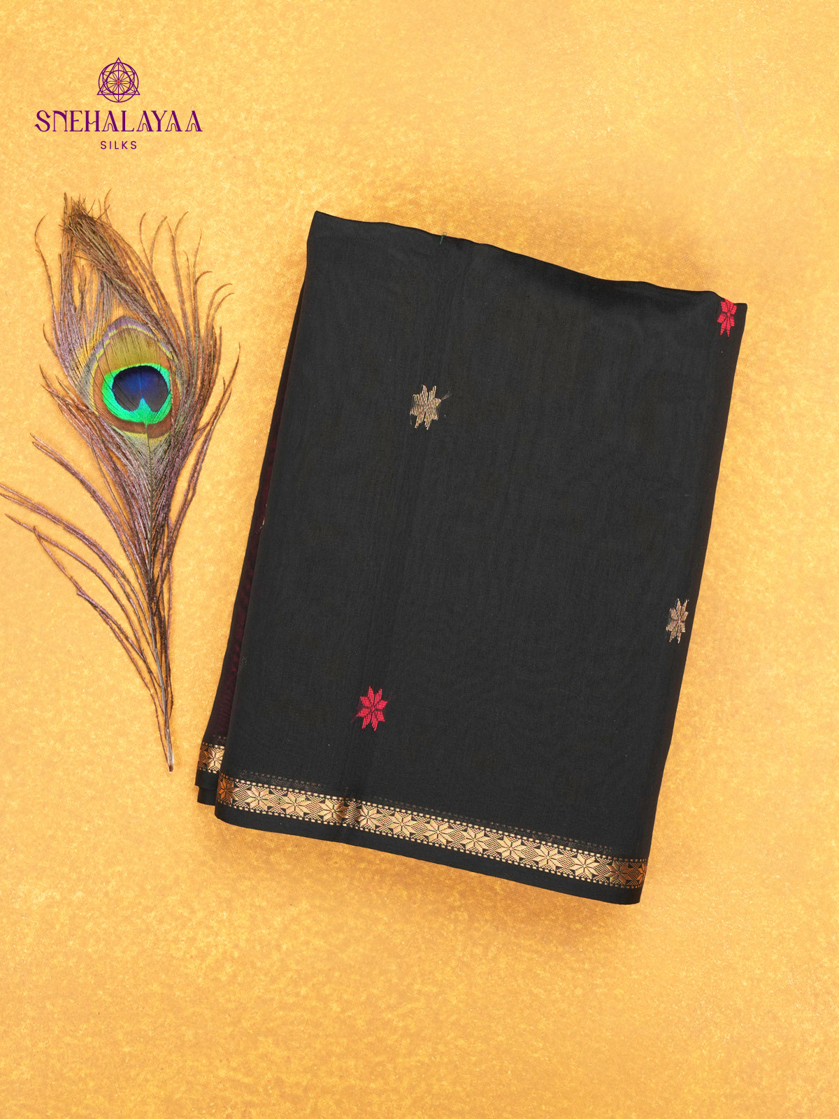 Black Maheshwari Silk Cotton Saree