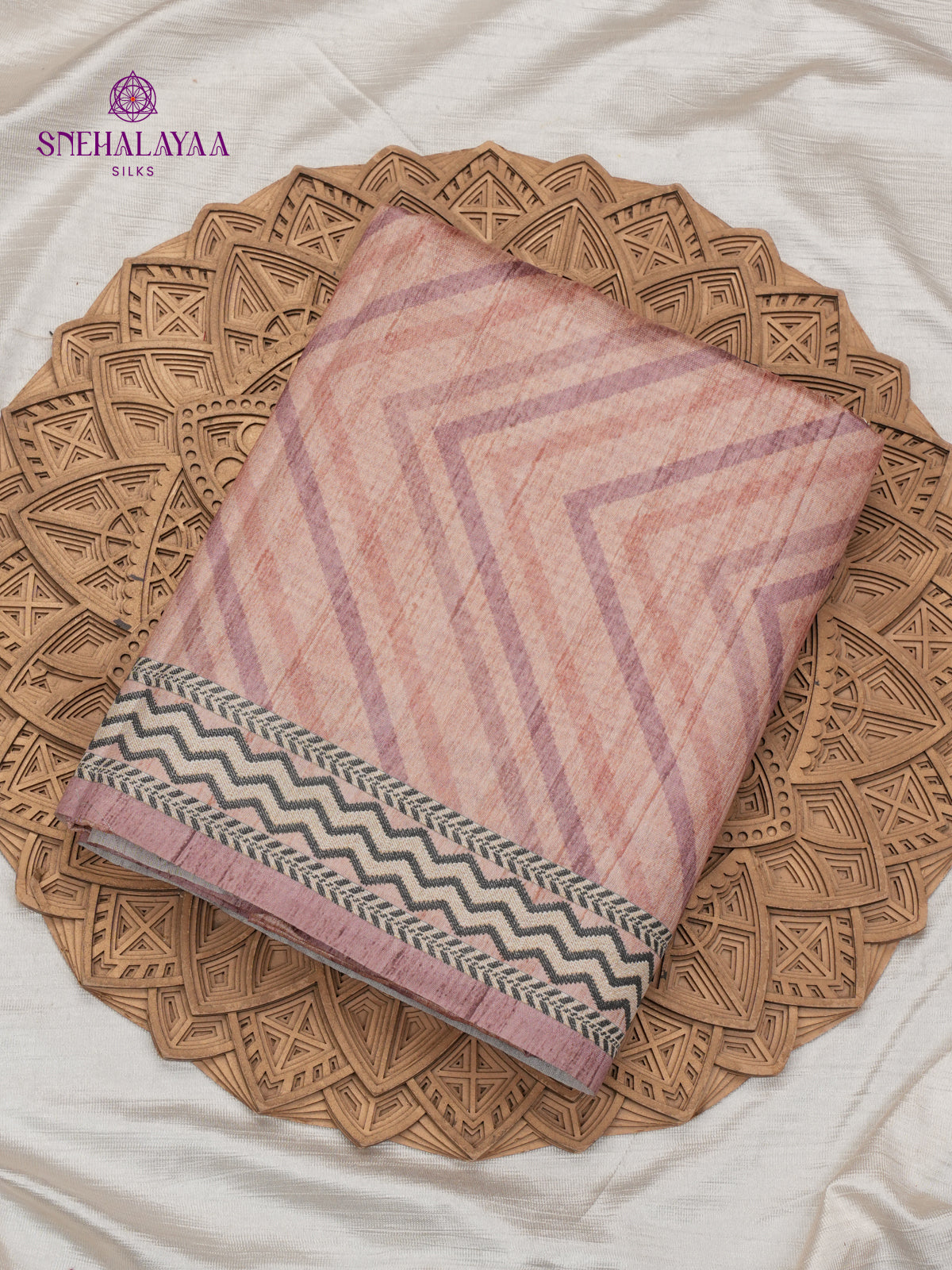 Coffee Brown Tussar Embroidery Saree