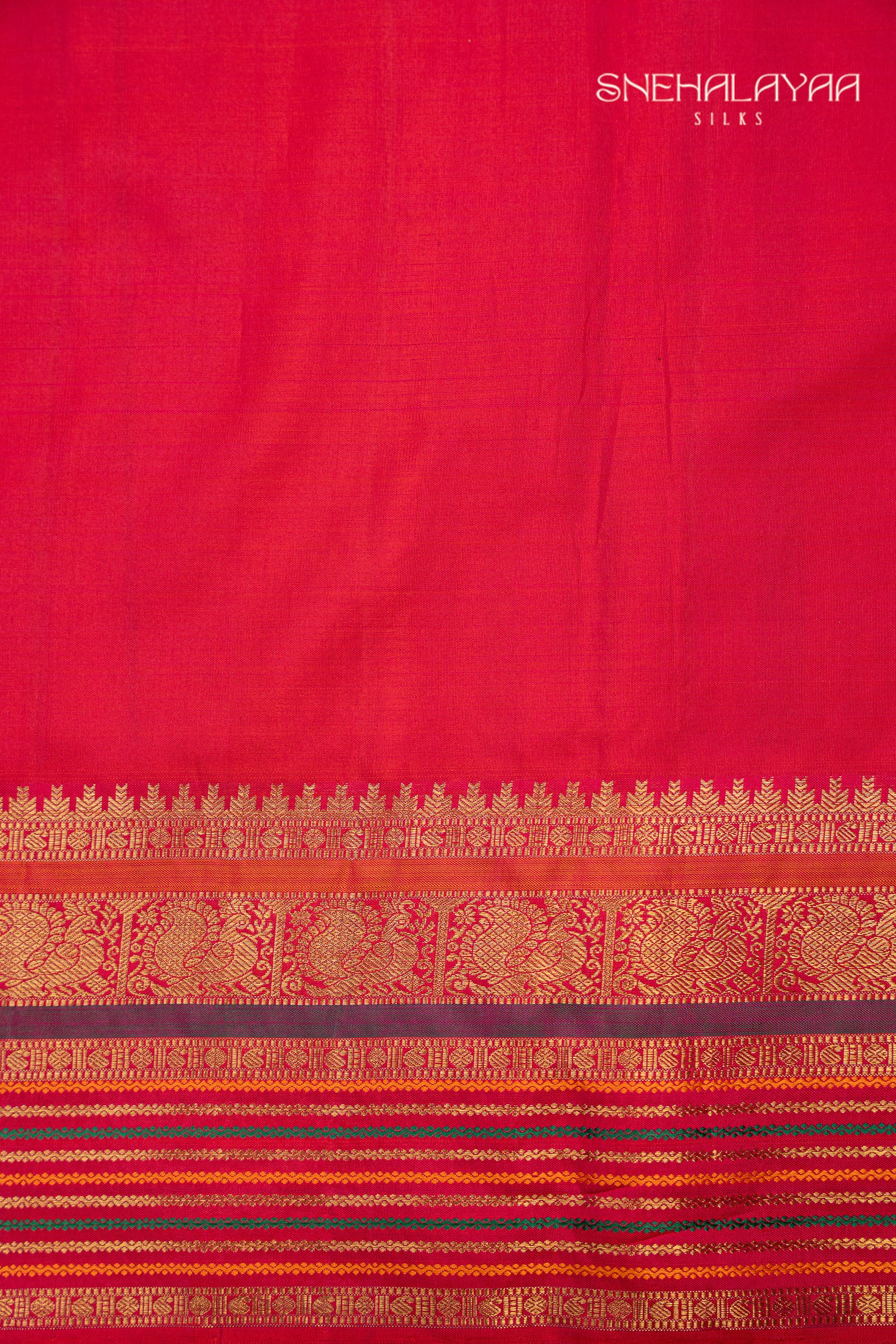 Rose Red Kancheevaram Silk Saree