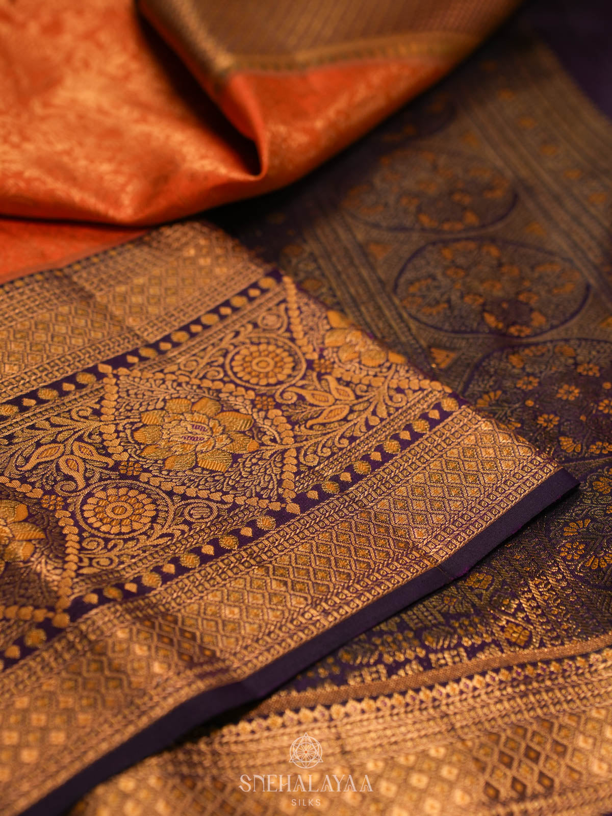 Orange Kanjivaram Silk Saree