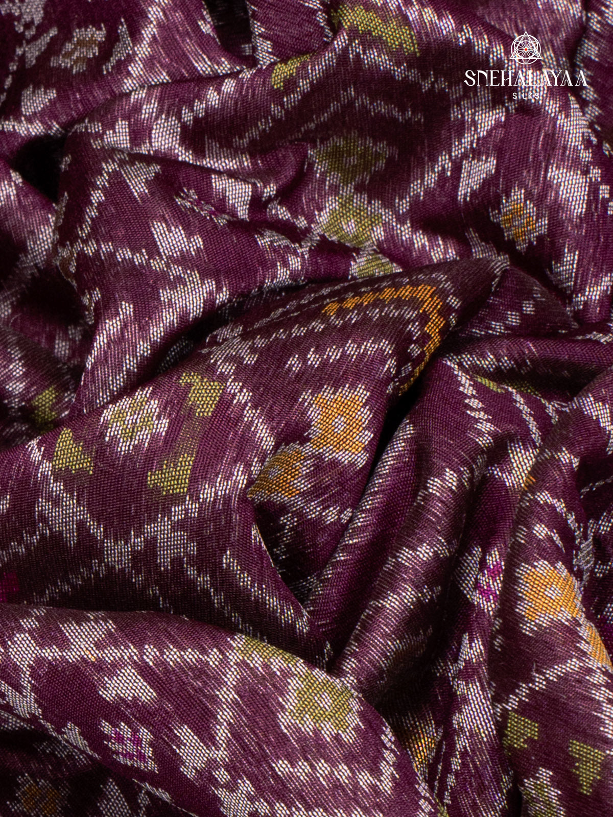 Purple Ikat Silk Saree