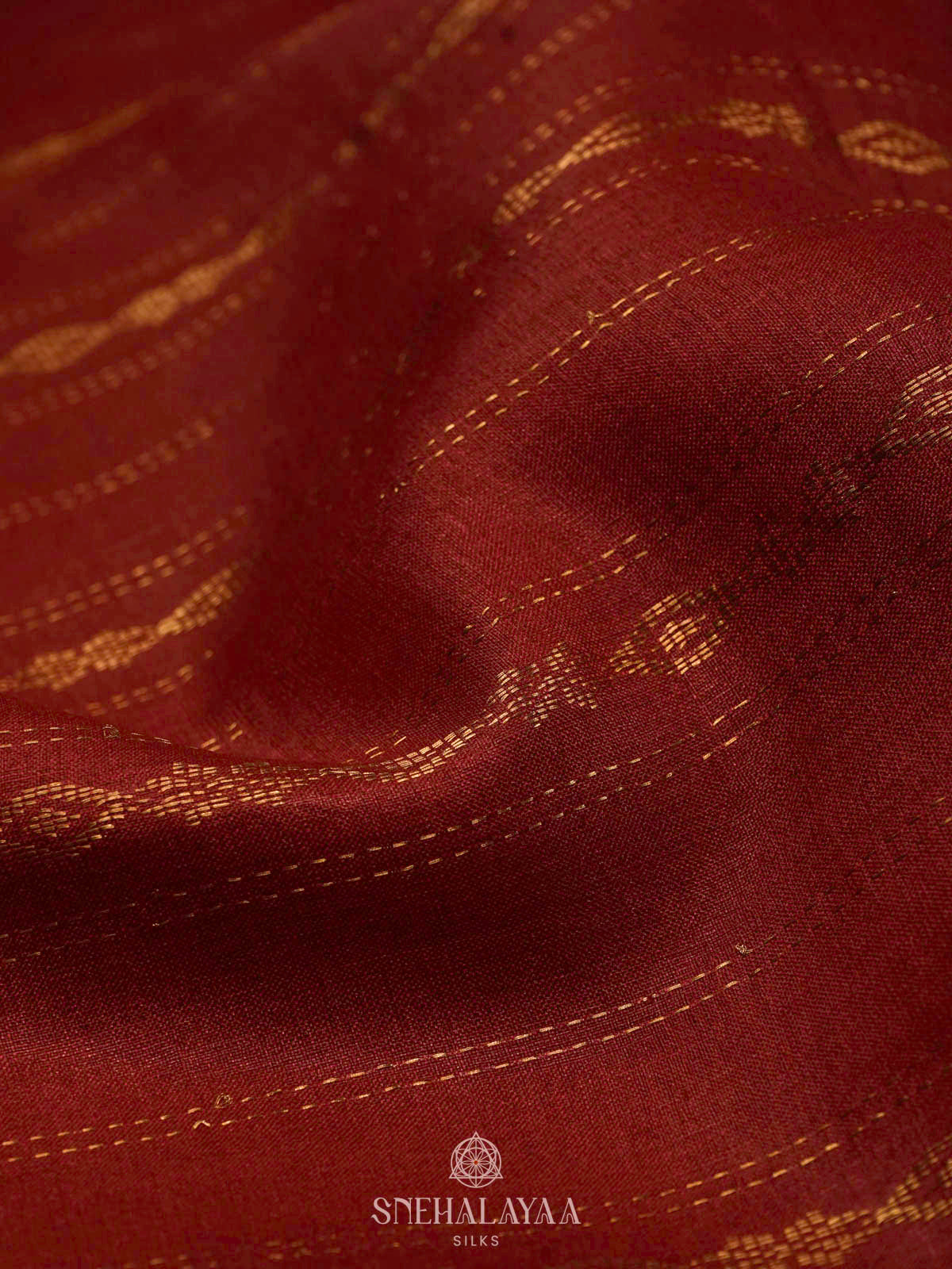 Maroon Tussar Embroidery Saree