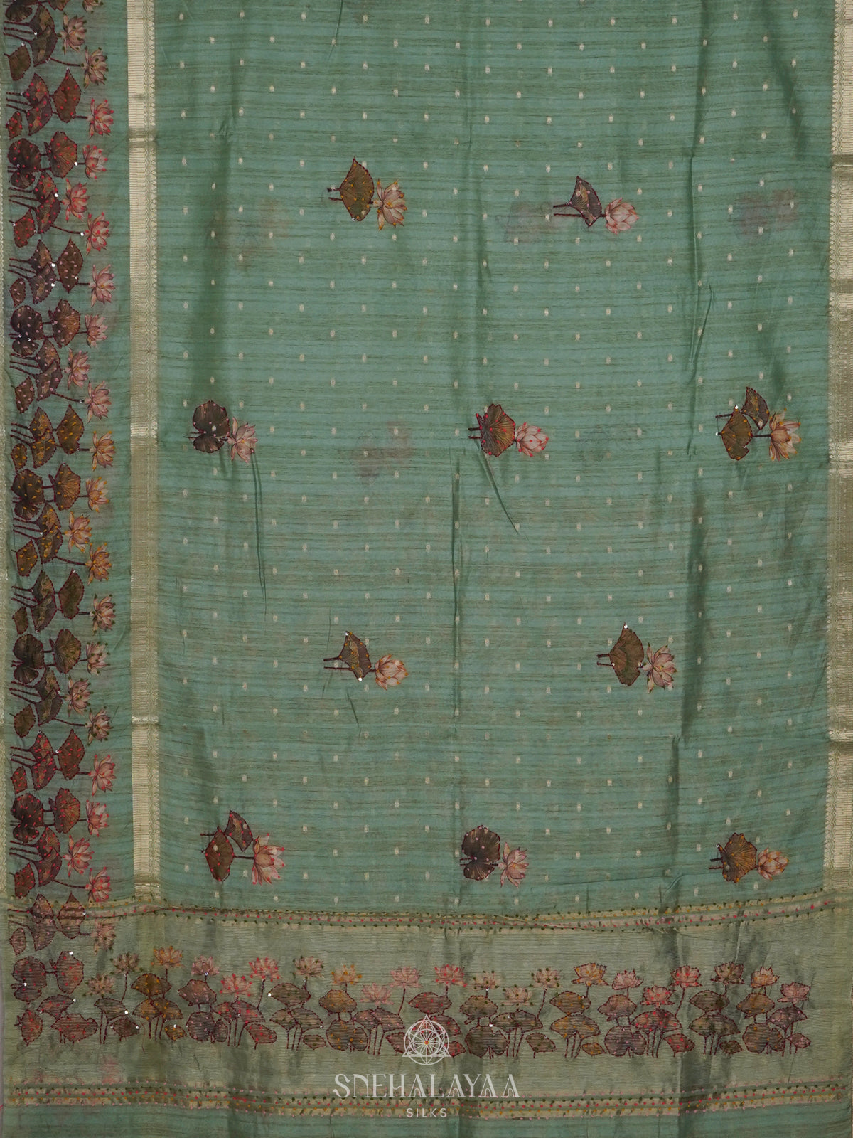 Pale Green Munga Tussar Saree