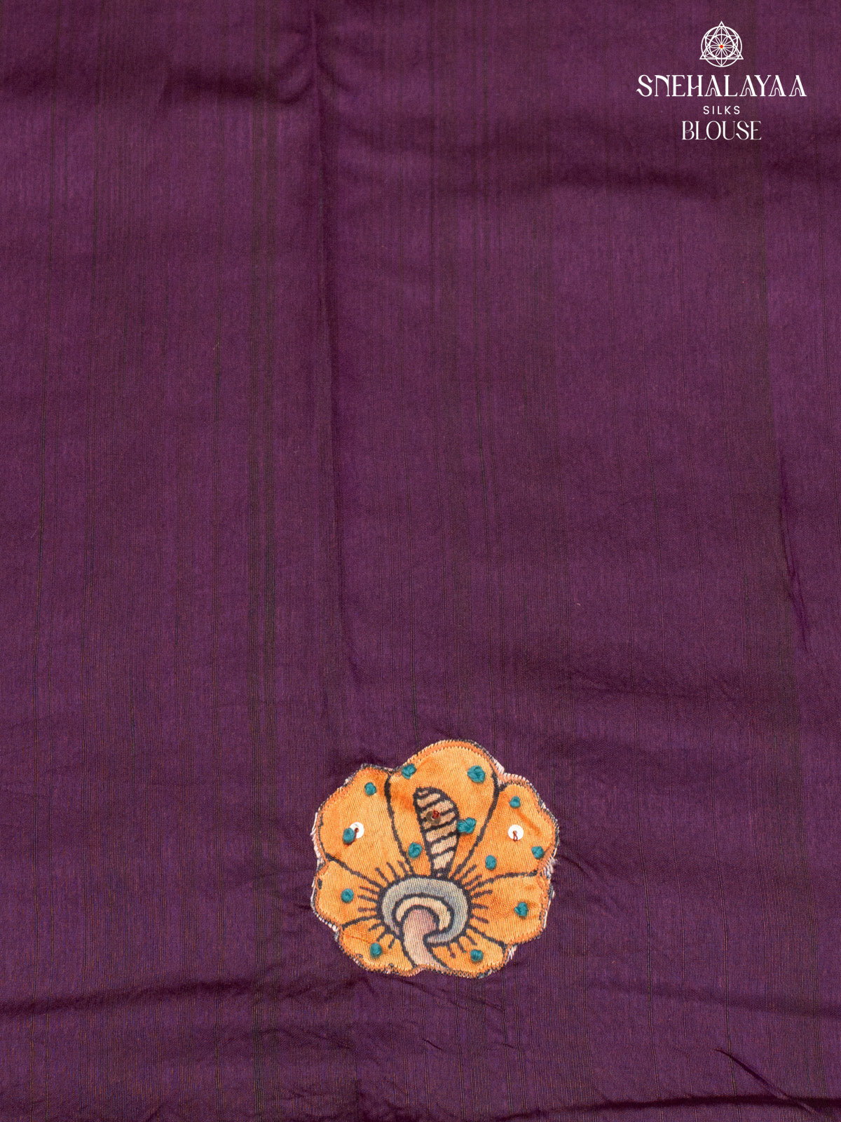 Plum Raw Silk Embroidery Saree