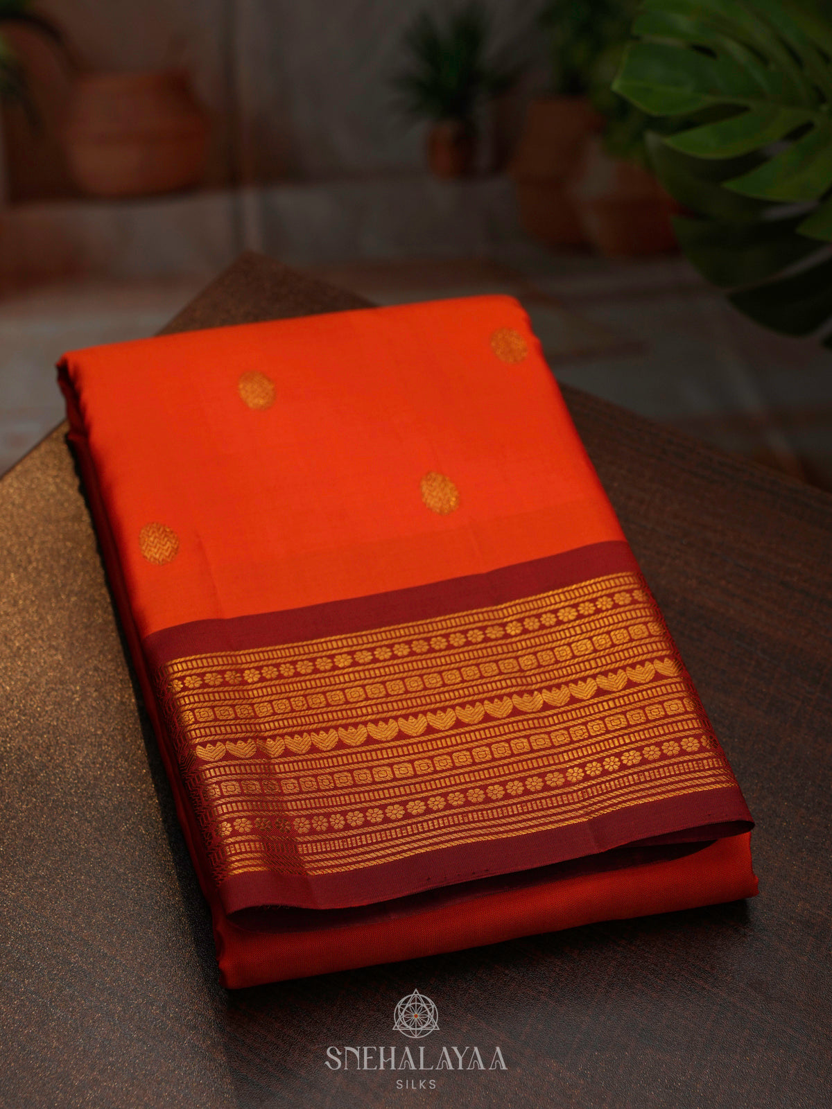Orange Kanjivaram Silk Saree