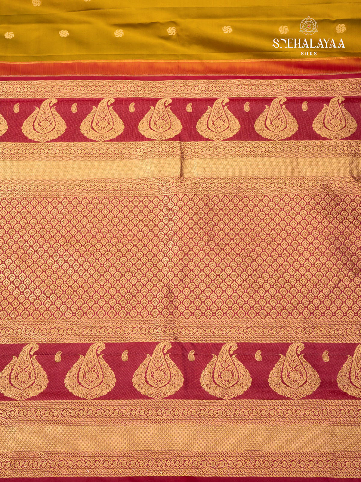 Mustard Yellow Gadwal Silk Saree