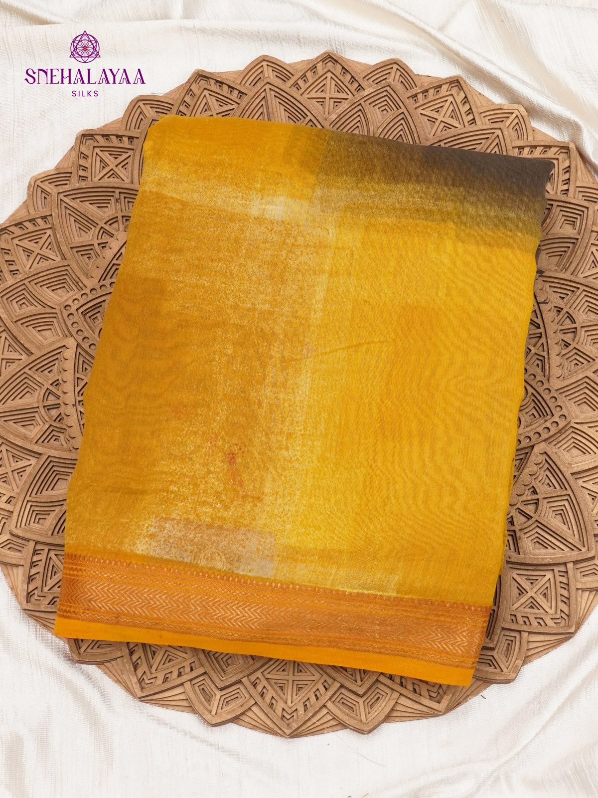 Mango Yellow Chanderi Saree