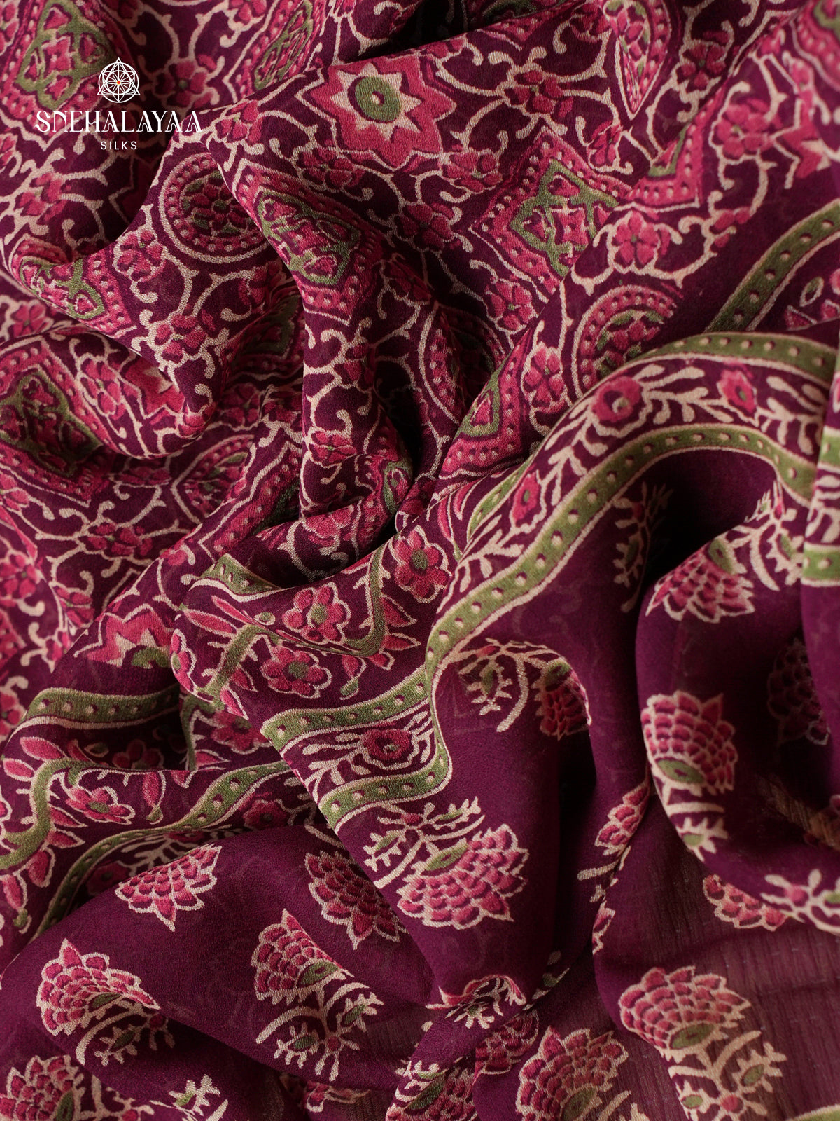 Purple Chiffon Saree