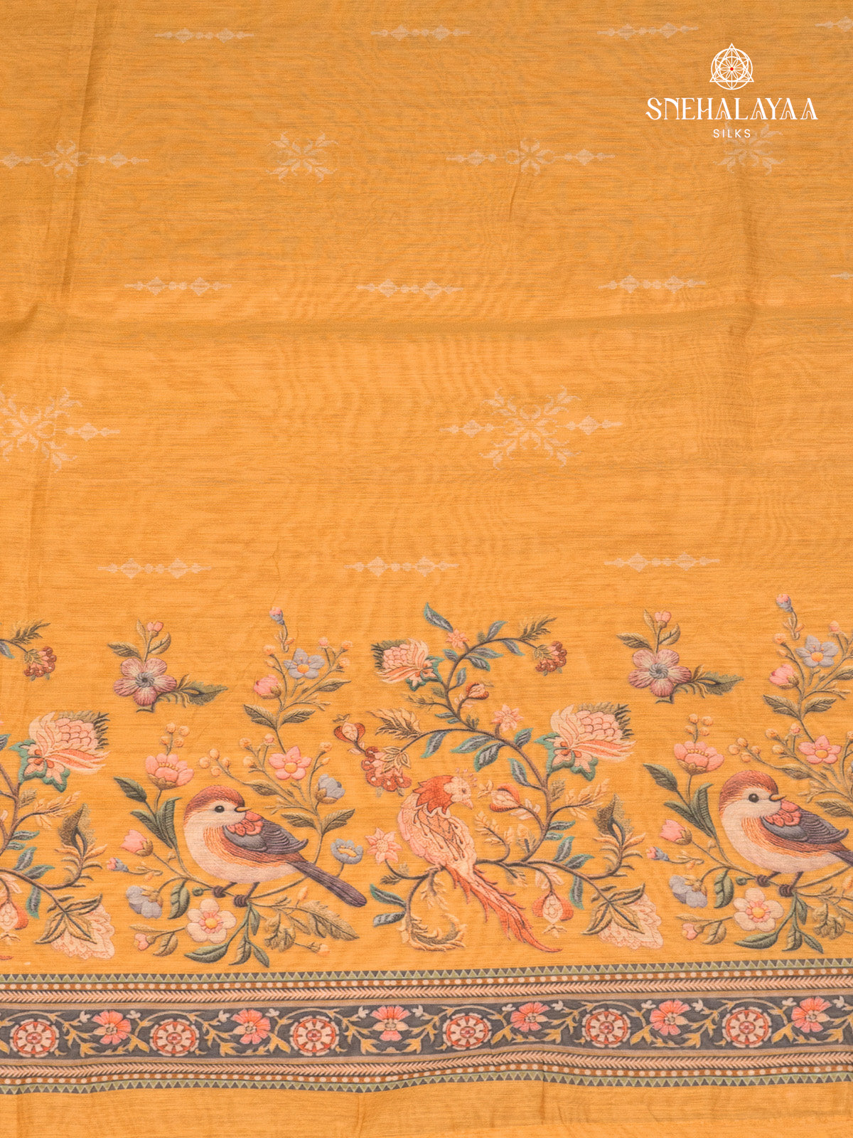 Mustard Yellow Linen Saree