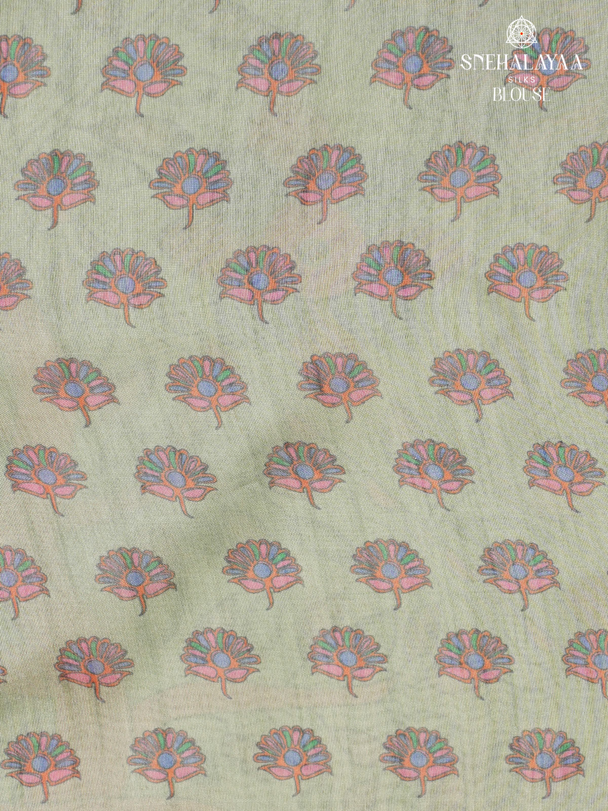 Pista Green Madhubani Printed Saree