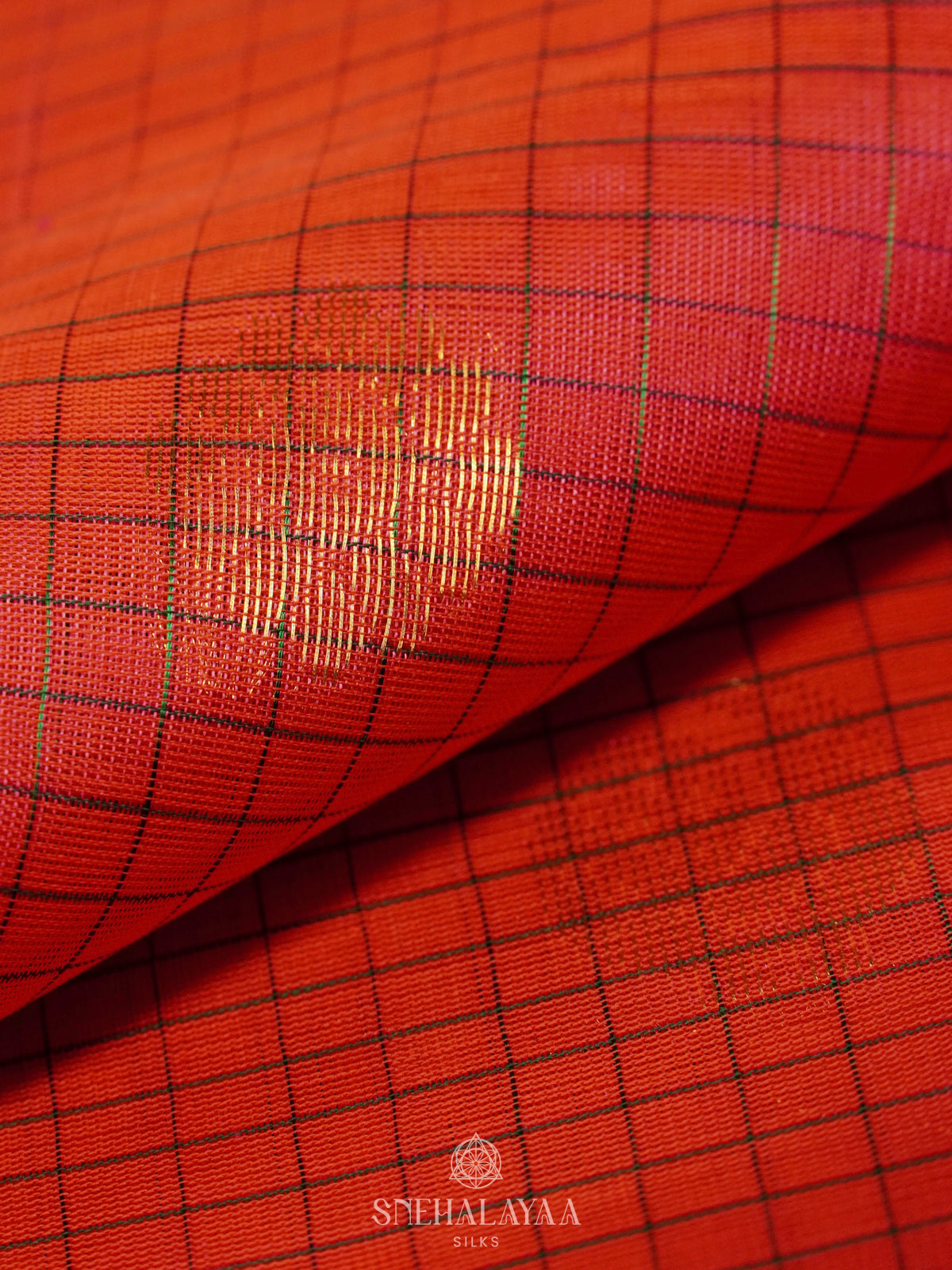Orange Kanchi Silk Cotton Saree