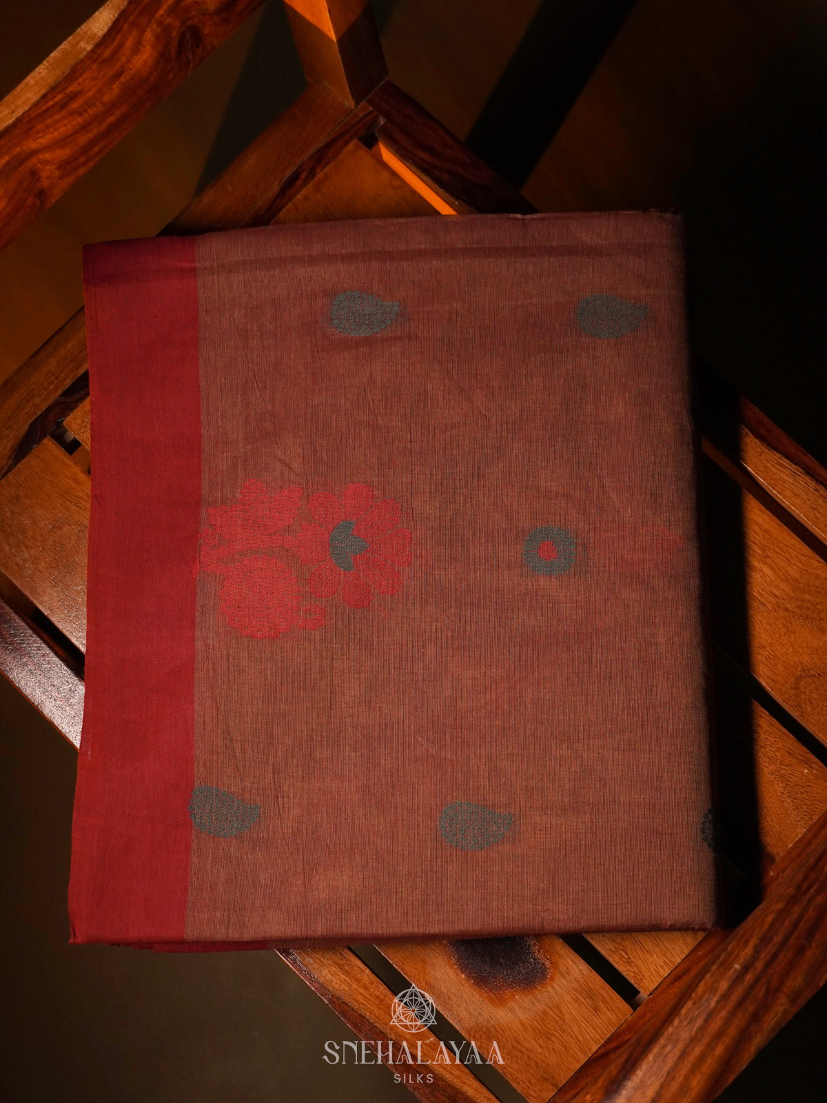 Brown Handloom Cotton Saree