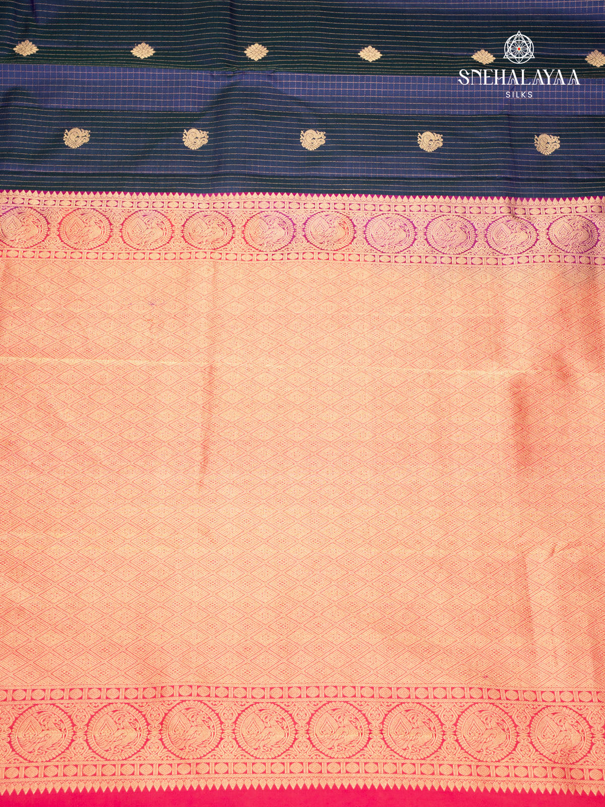 Navy Blue Kanjivaram Silk Saree