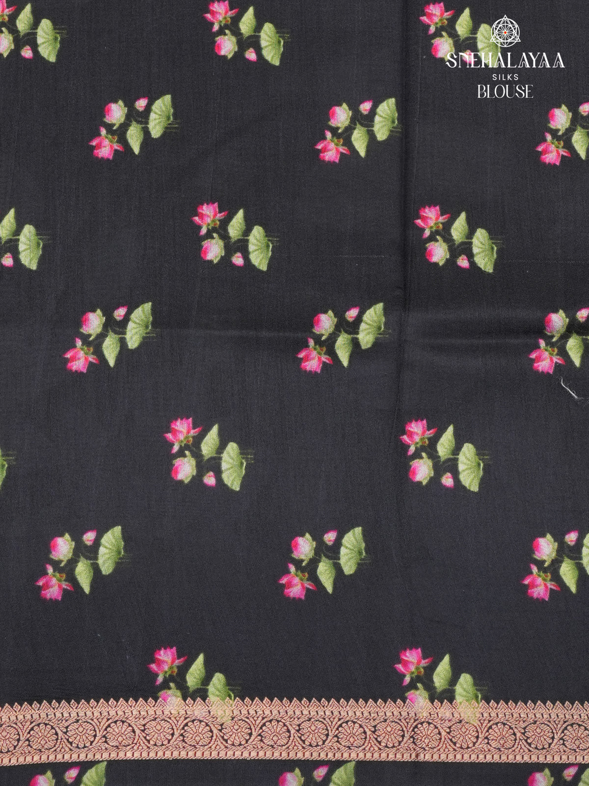 Black Chiniya Silk Saree