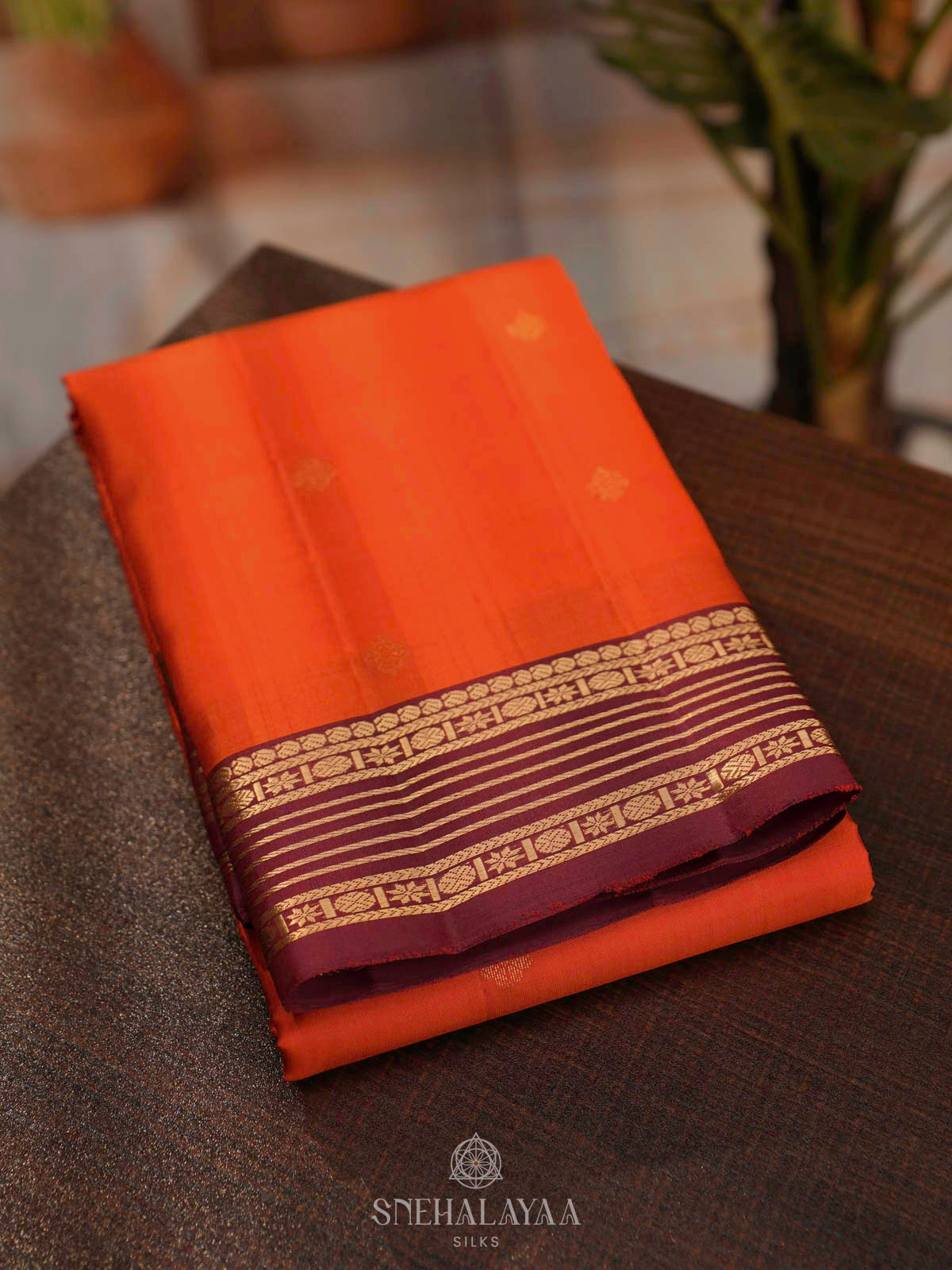 Orange Kanjivaram Silk Saree
