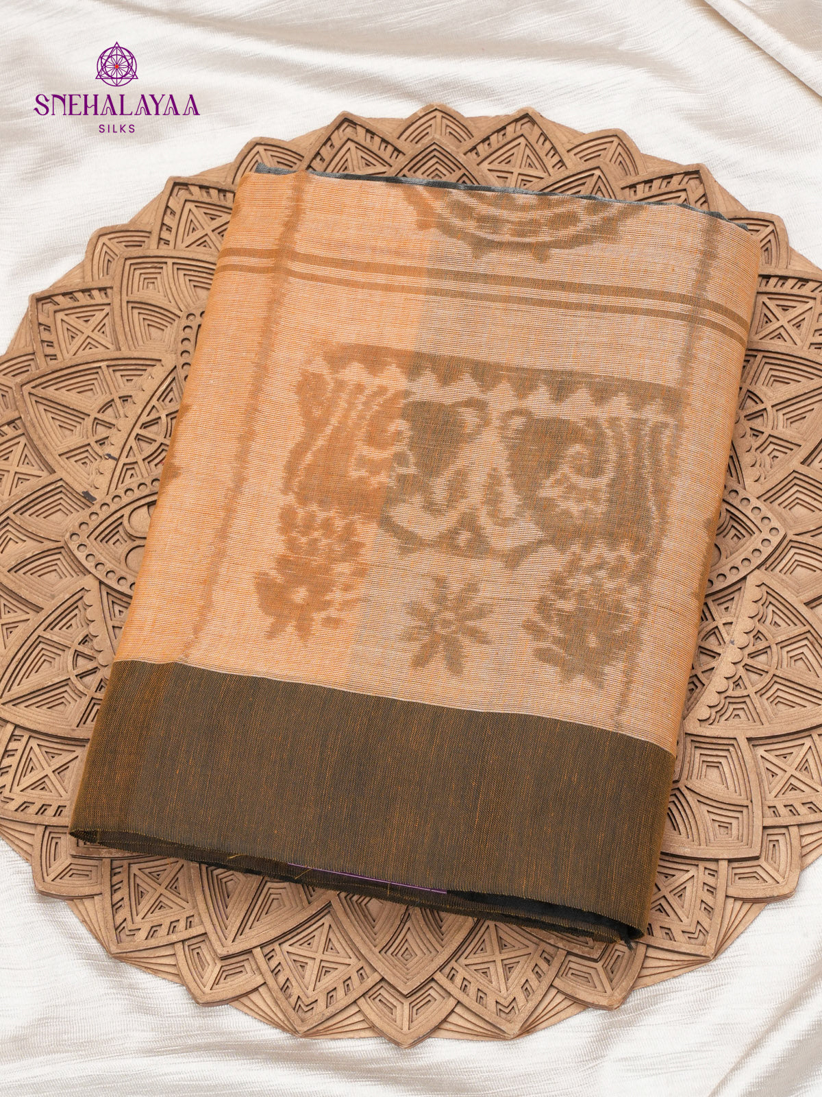 Peach Khadi Cotton Saree