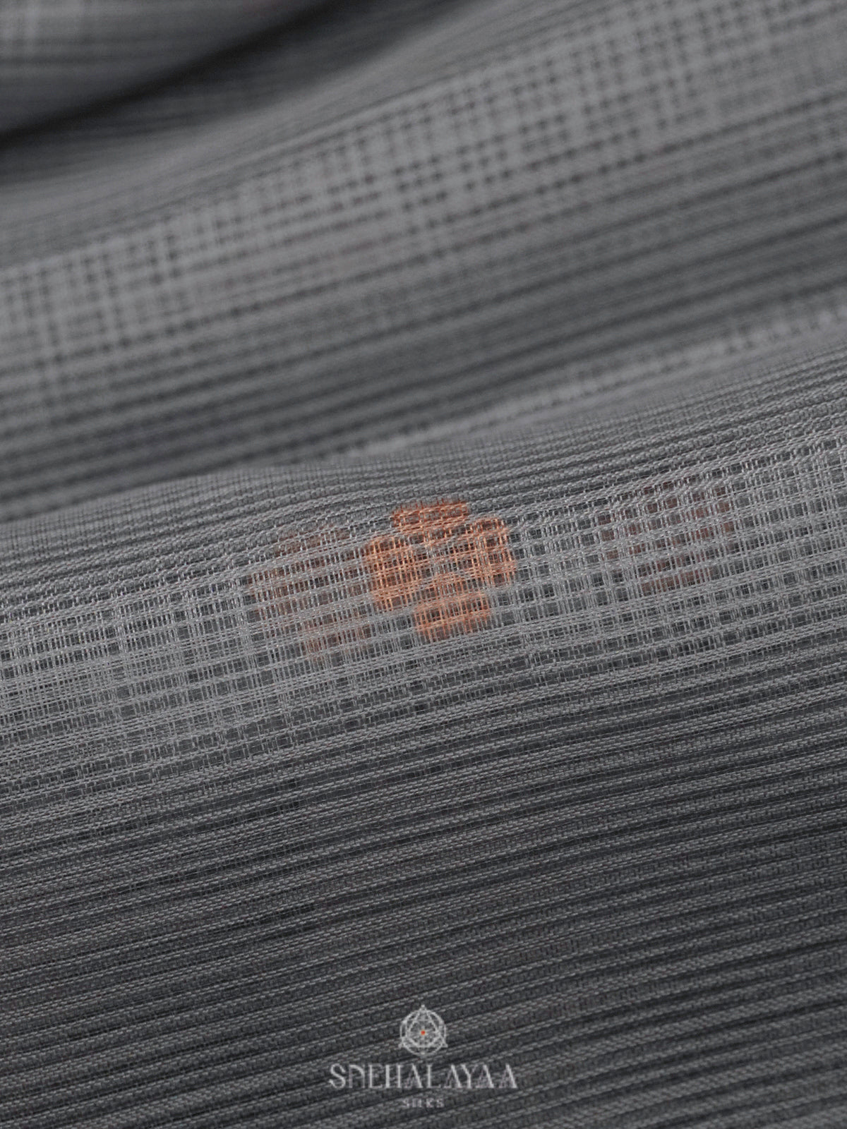 Grey Printed Kota Saree