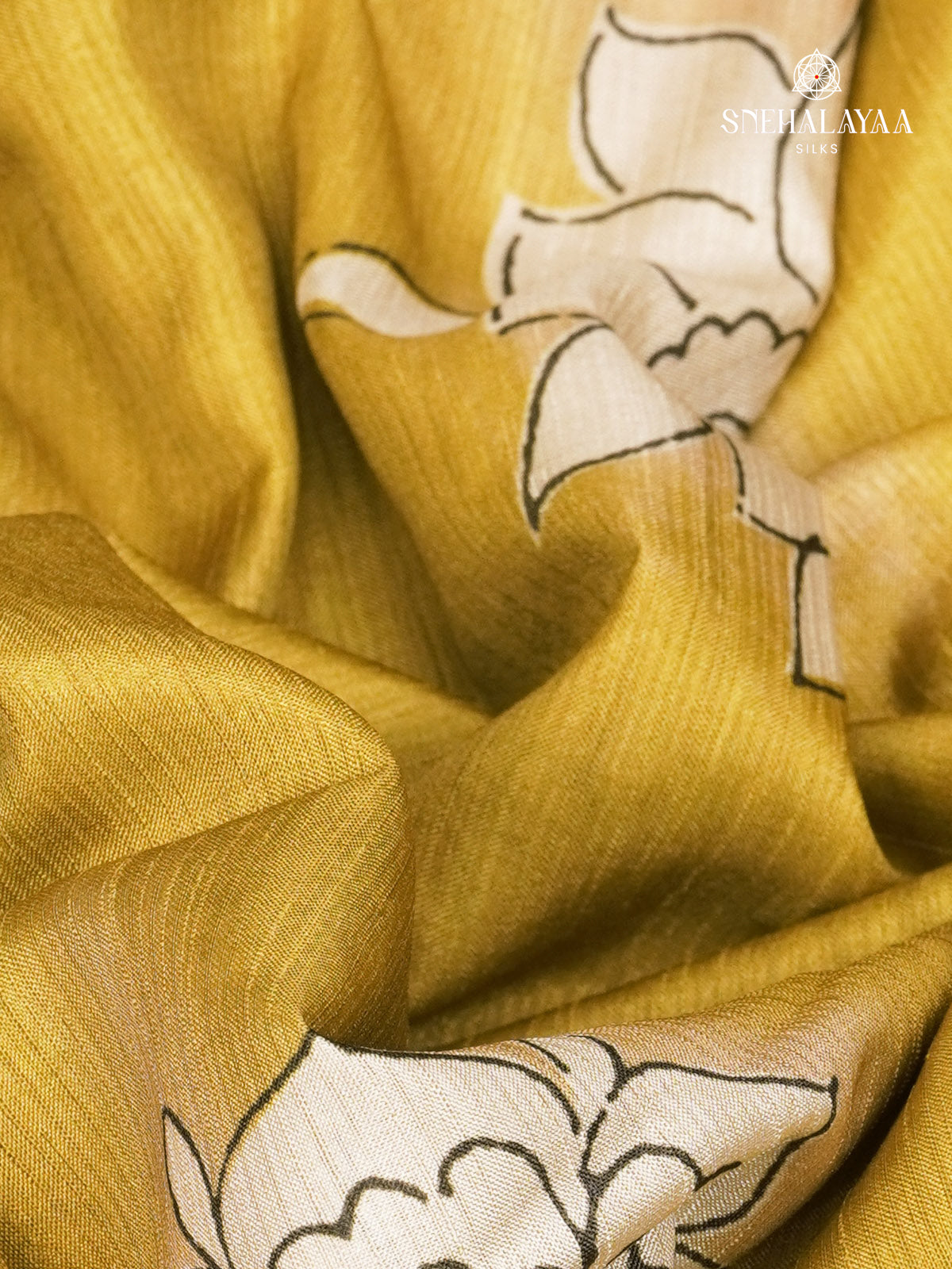 Mustard Yellow Tussar Saree