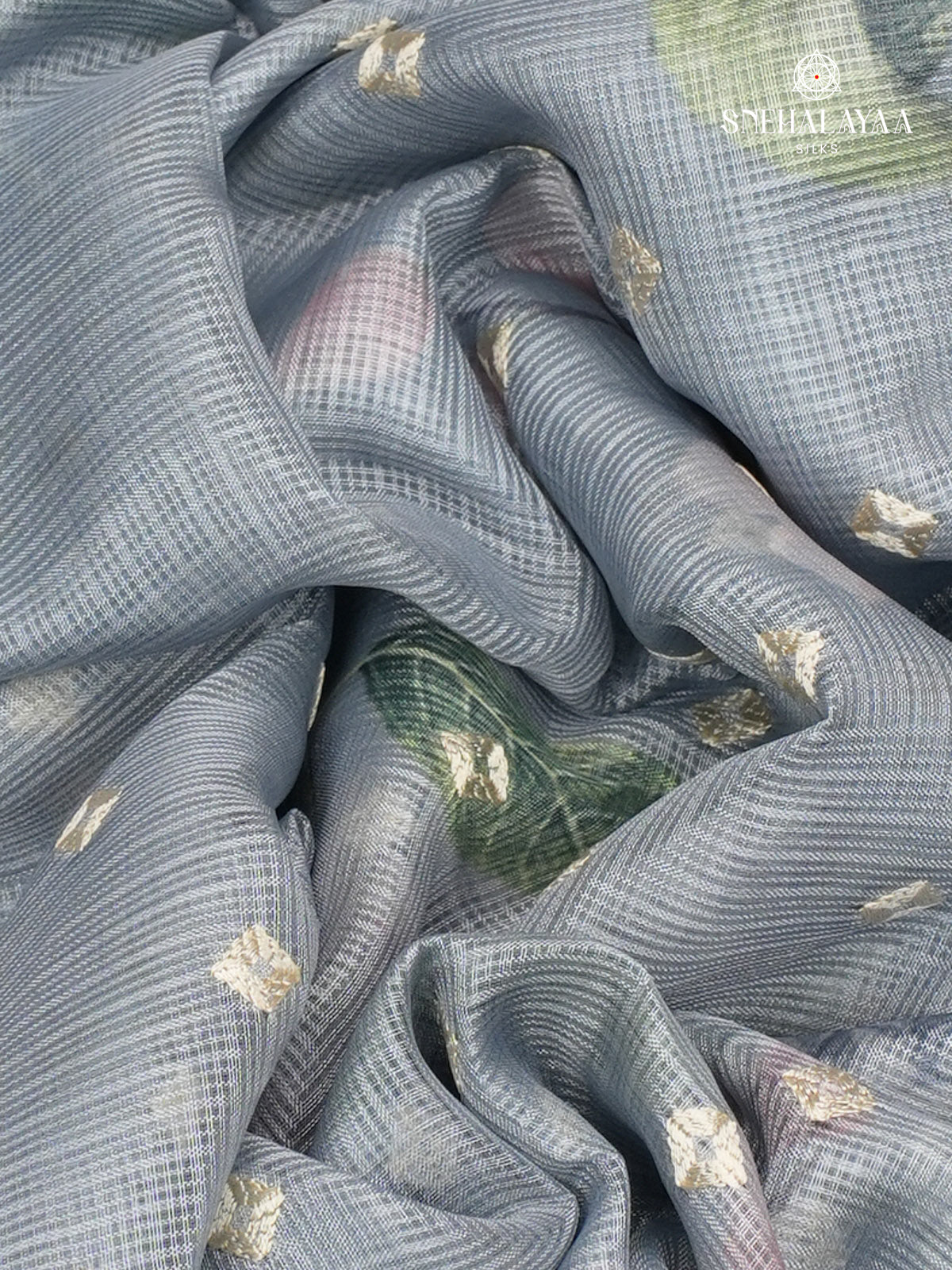 Blue Kota Embroidery Saree