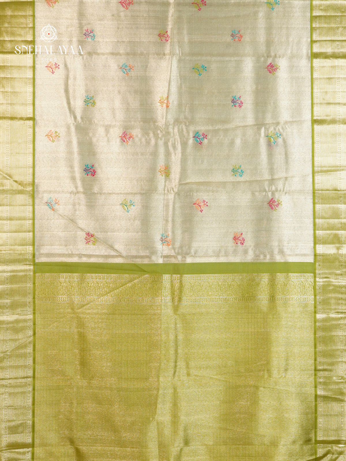 Silver Grey Kanjivaram Silk Saree