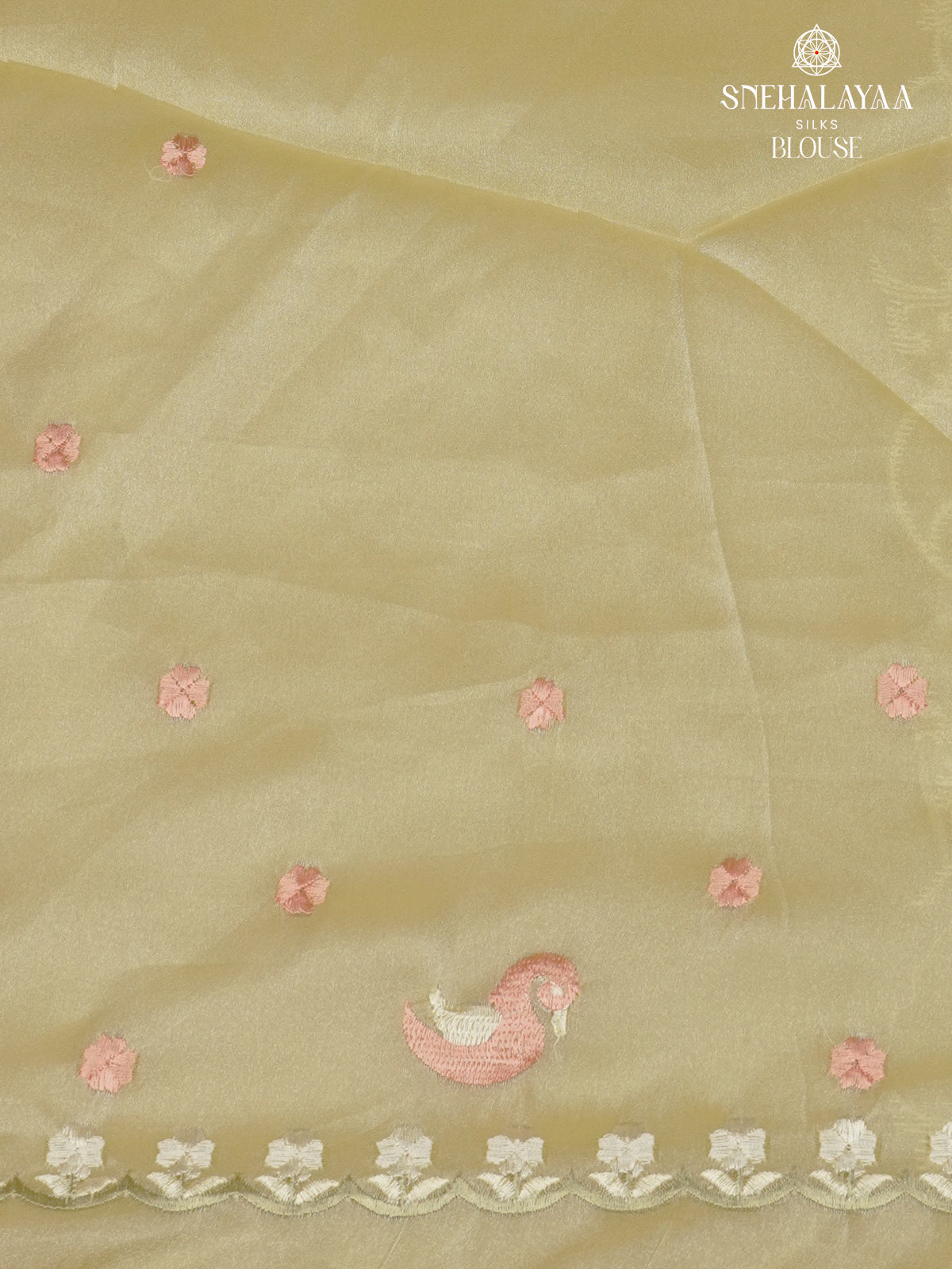 Pale Gold Embroidery Designer Saree