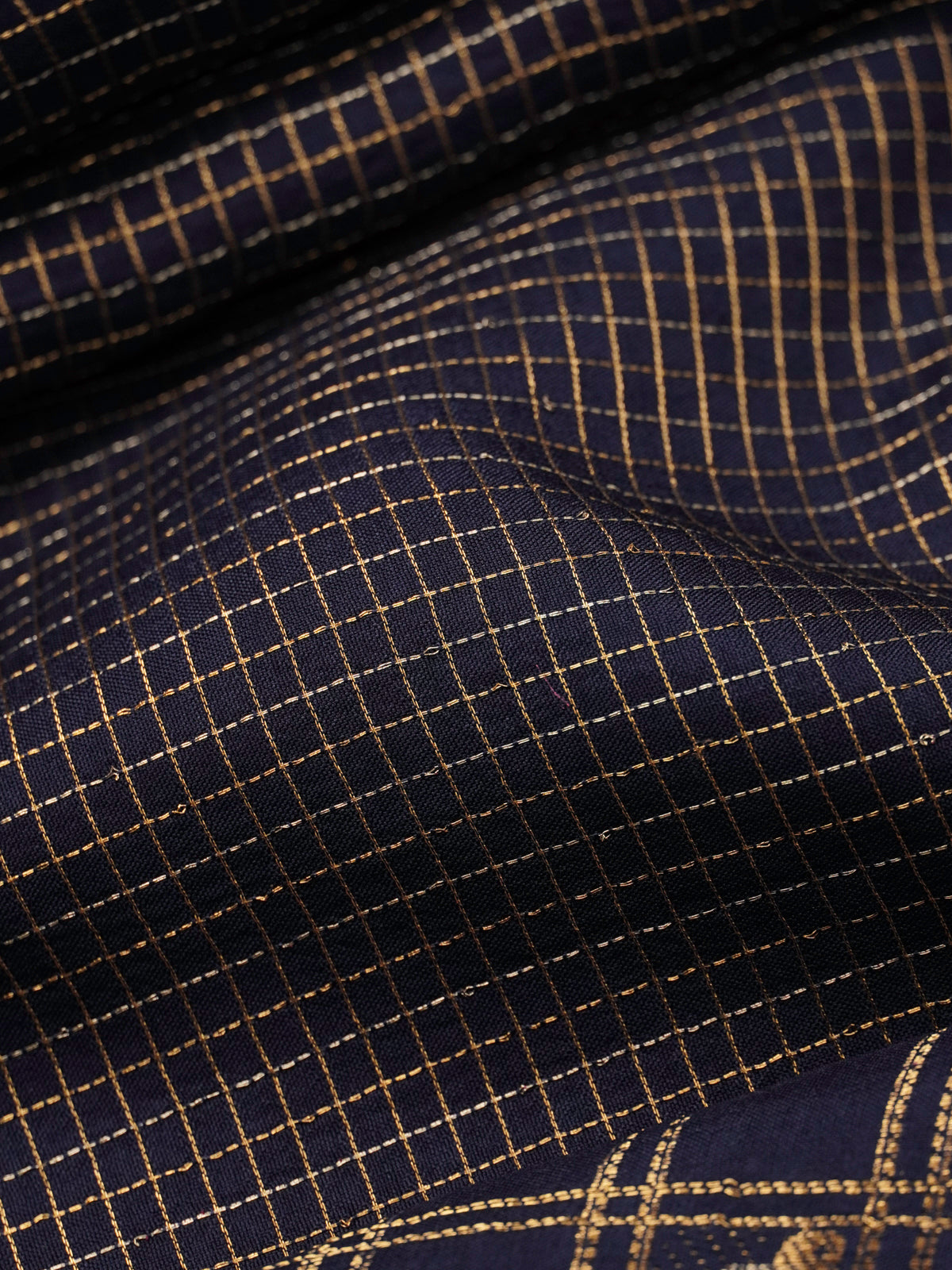 Navy Blue Banaras Silk Saree