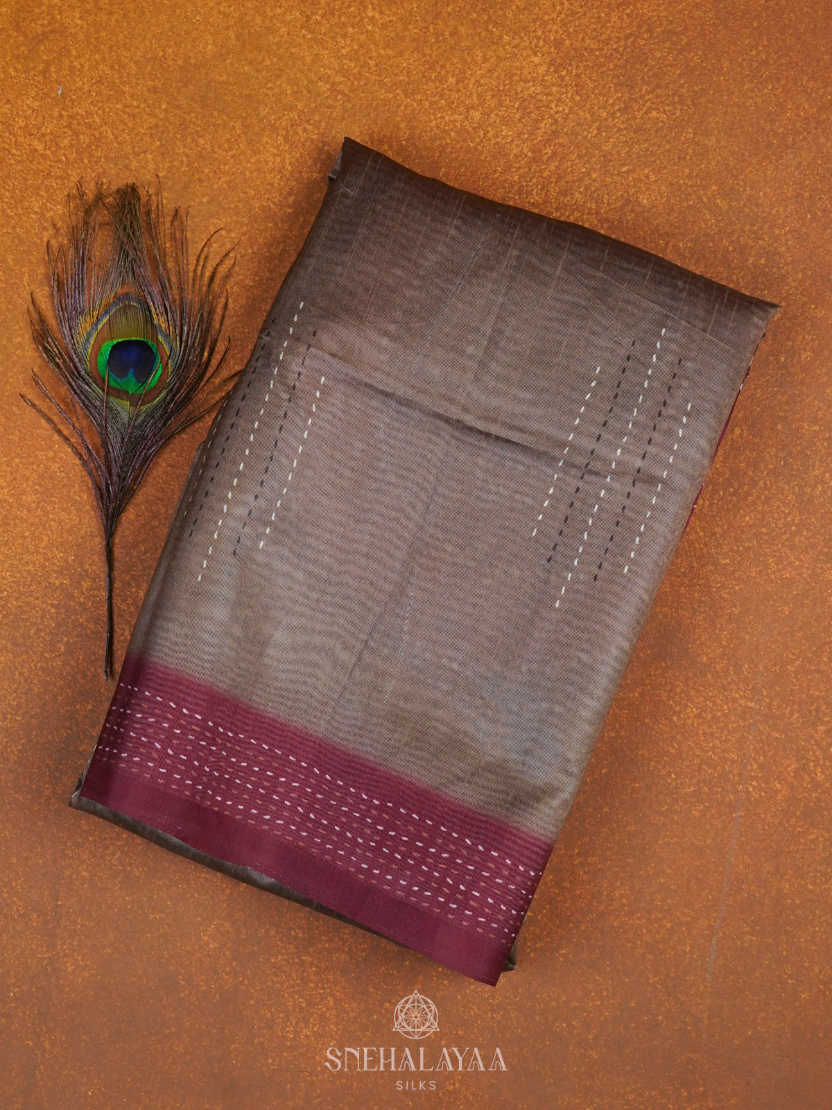 Brown Jute Saree