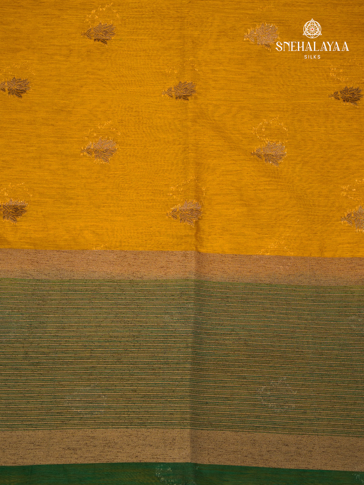 Mustard Banaras Jute Saree