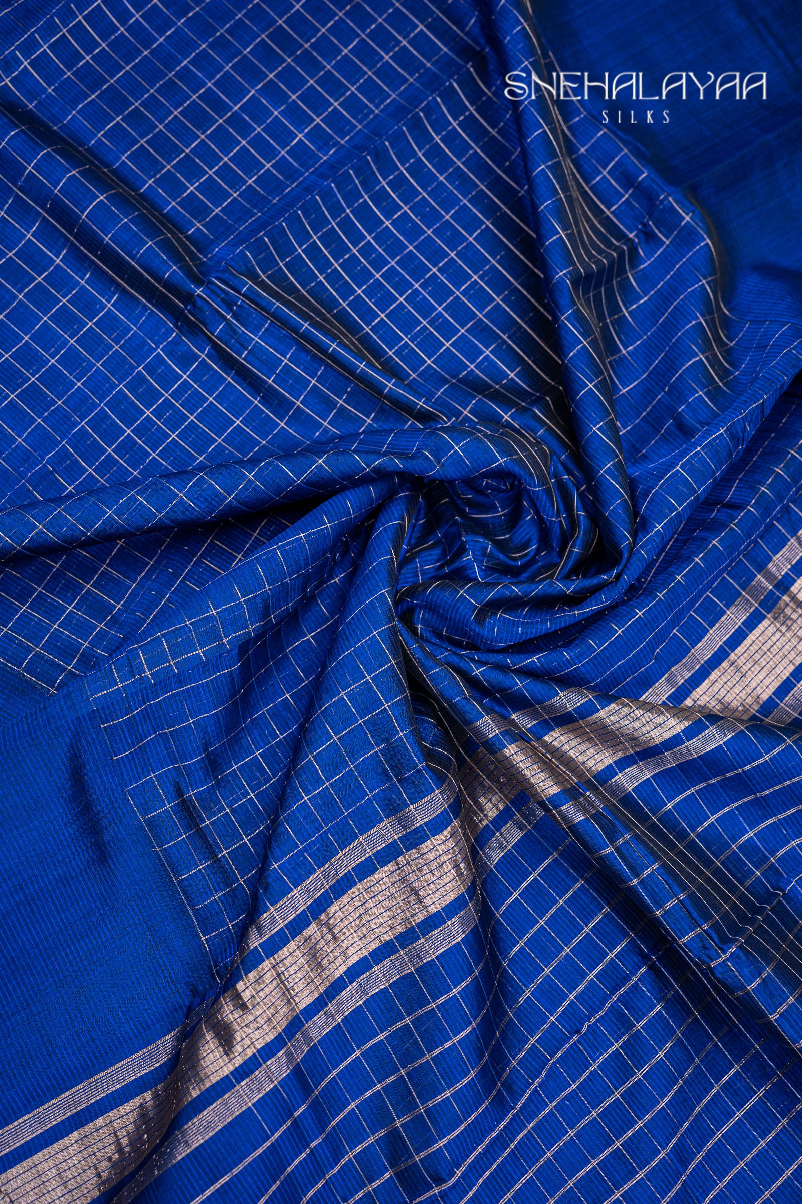 Royal Blue Mangalgiri Silk Saree
