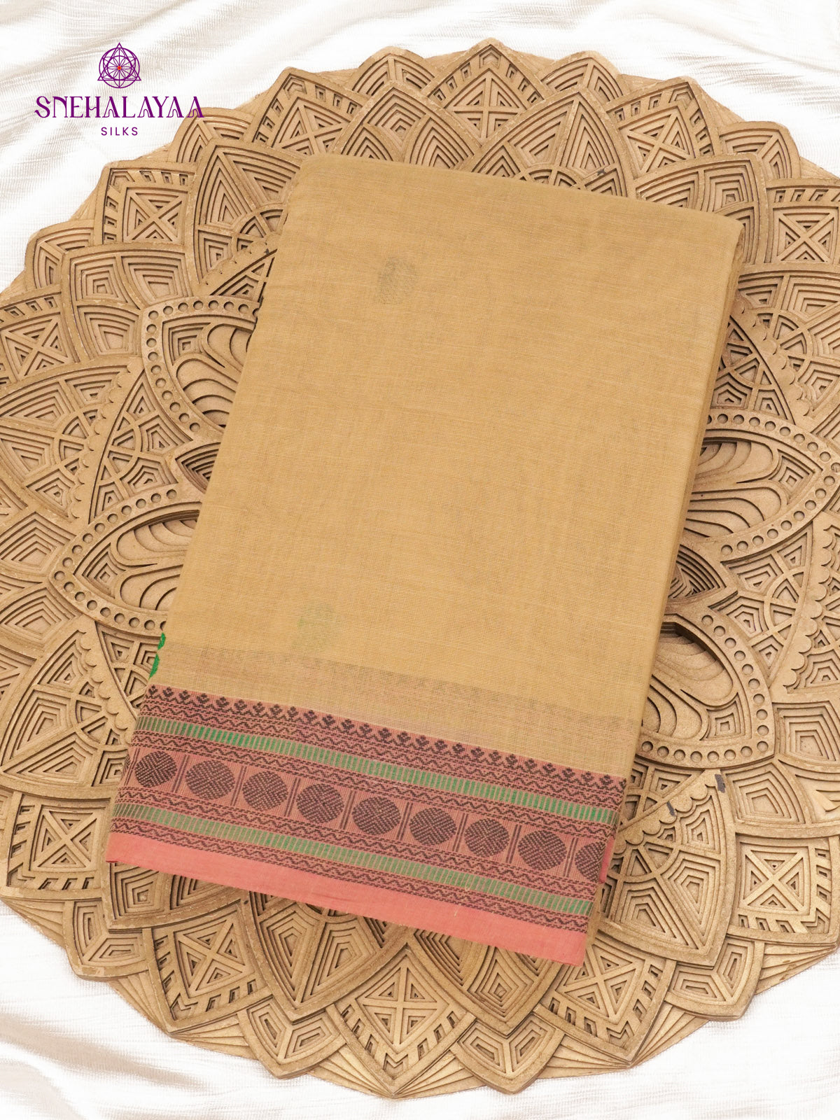 Sand Beige Pure Kanchi Cotton Saree