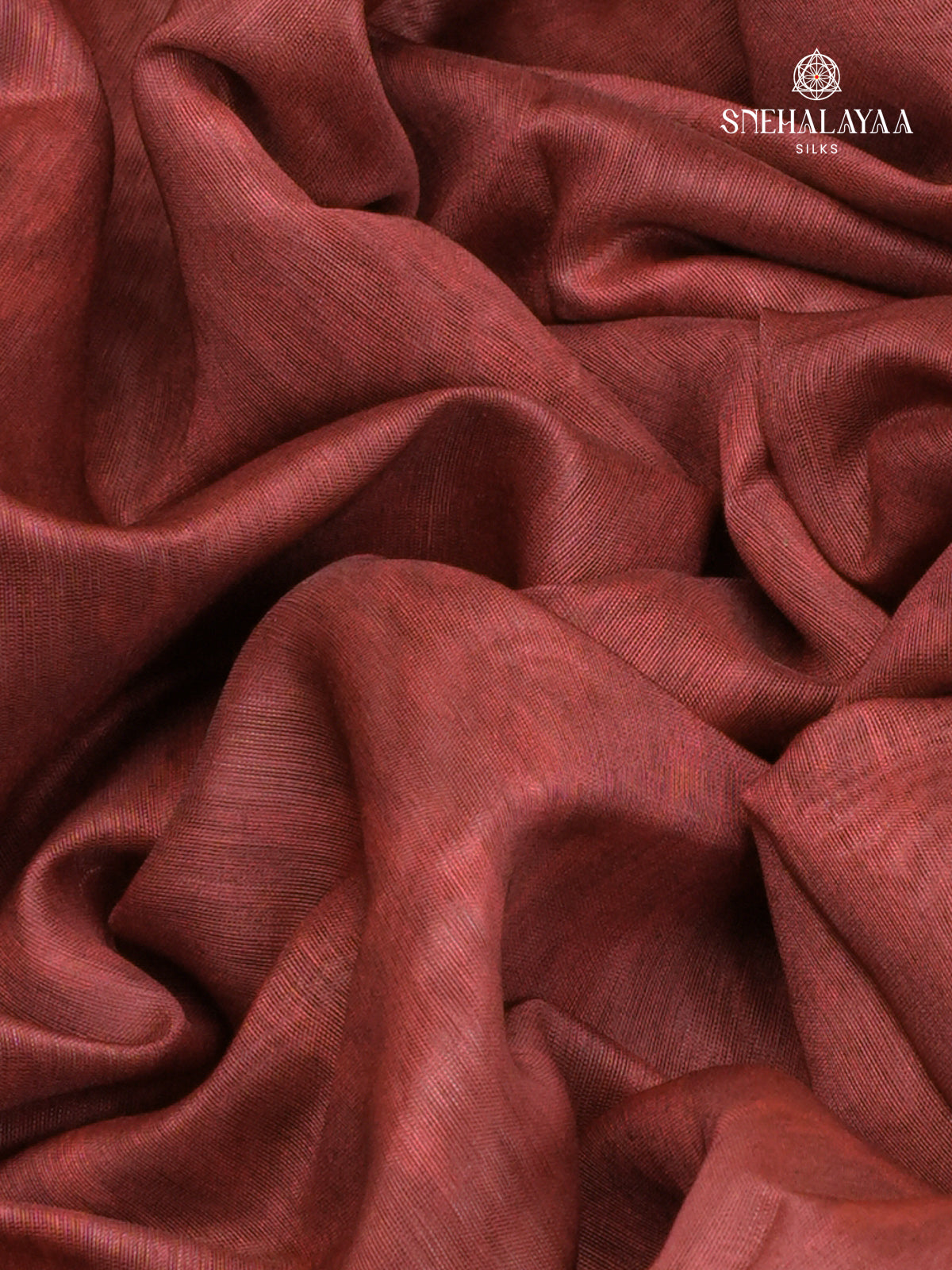 Maroon Printed Linen Saree