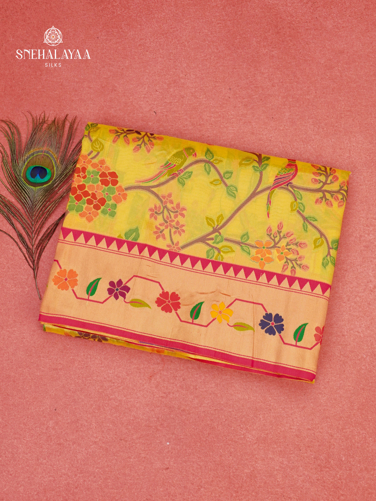 Yellow Tissue Paithani Saree