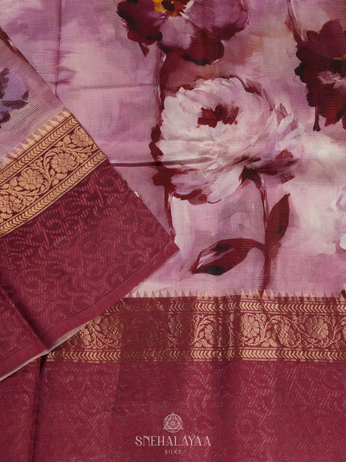 Pink Kora Tussar Saree