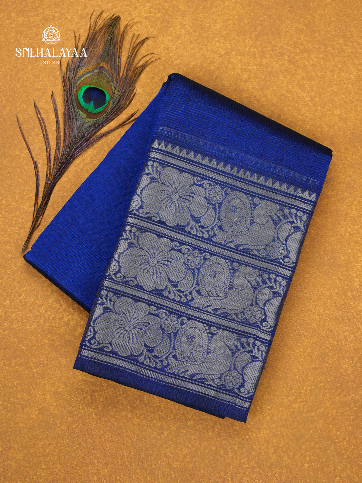 Royal Blue Mangalagiri Silk Cotton Saree