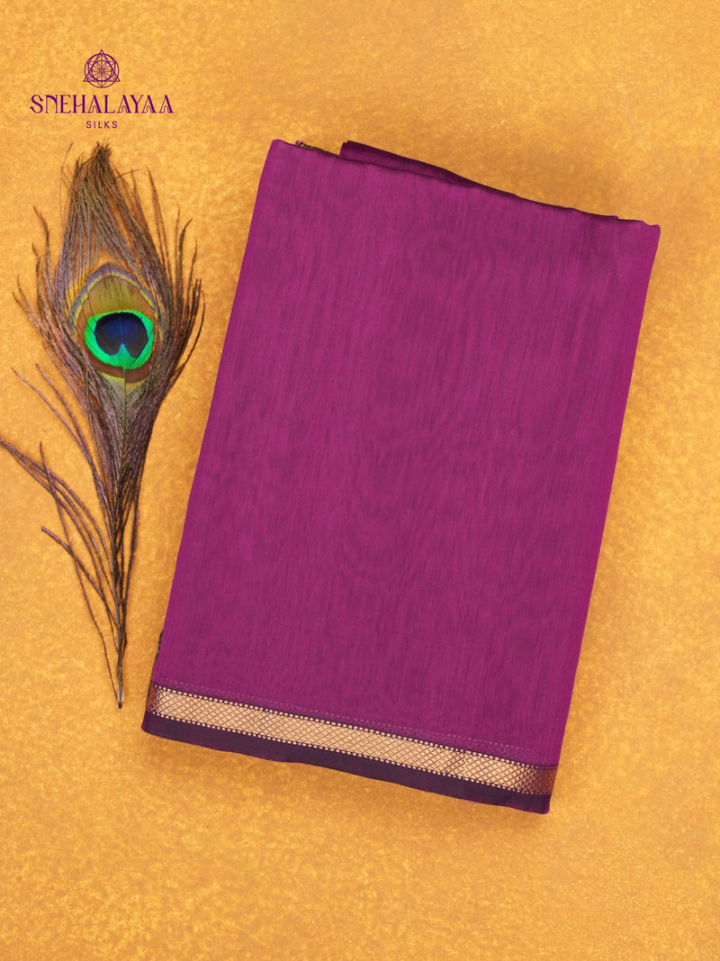 Purple Maheshwari Silk Cotton Saree